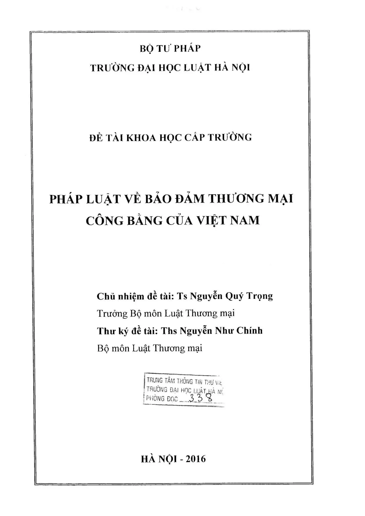 Bảo đảm thương mại công bằng tại Việt Nam