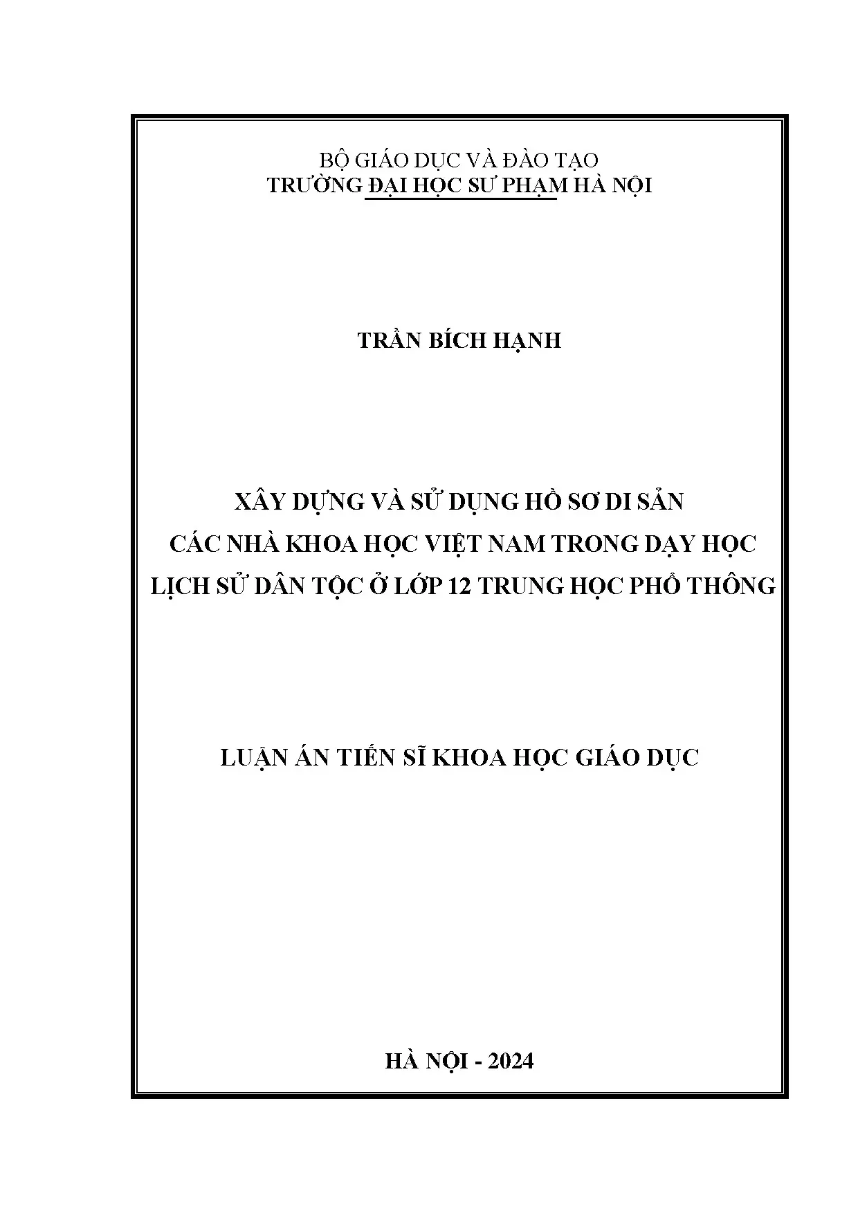 Hồ sơ di sản nhà khoa học Việt Nam trong dạy học Lịch sử
