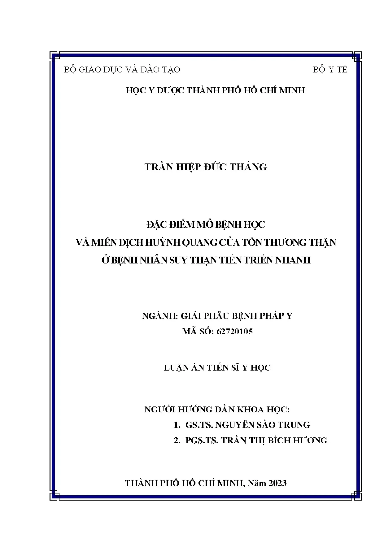 Đặc điểm mô bệnh học và miễn dịch huỳnh quang suy thận tiến triển nhanh