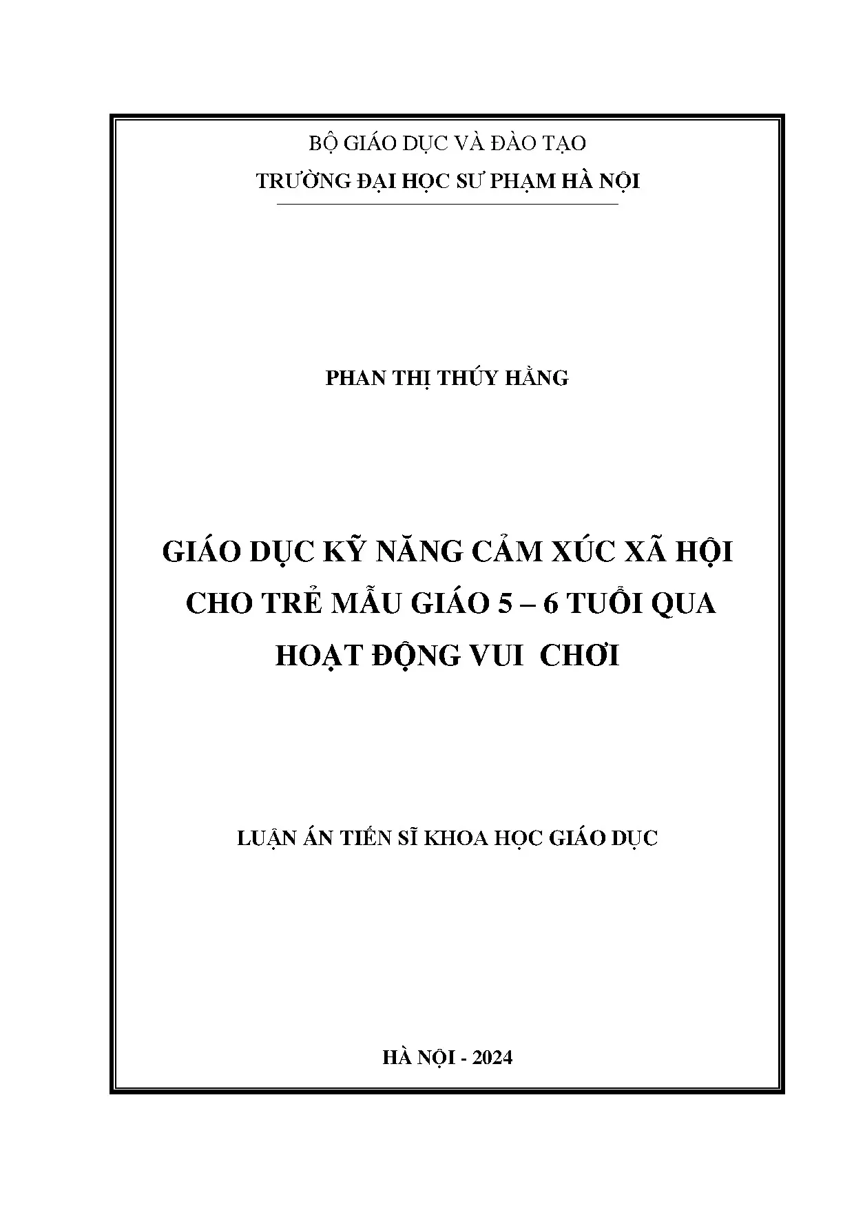 Giáo dục kỹ năng cảm xúc xã hội cho trẻ mẫu giáo