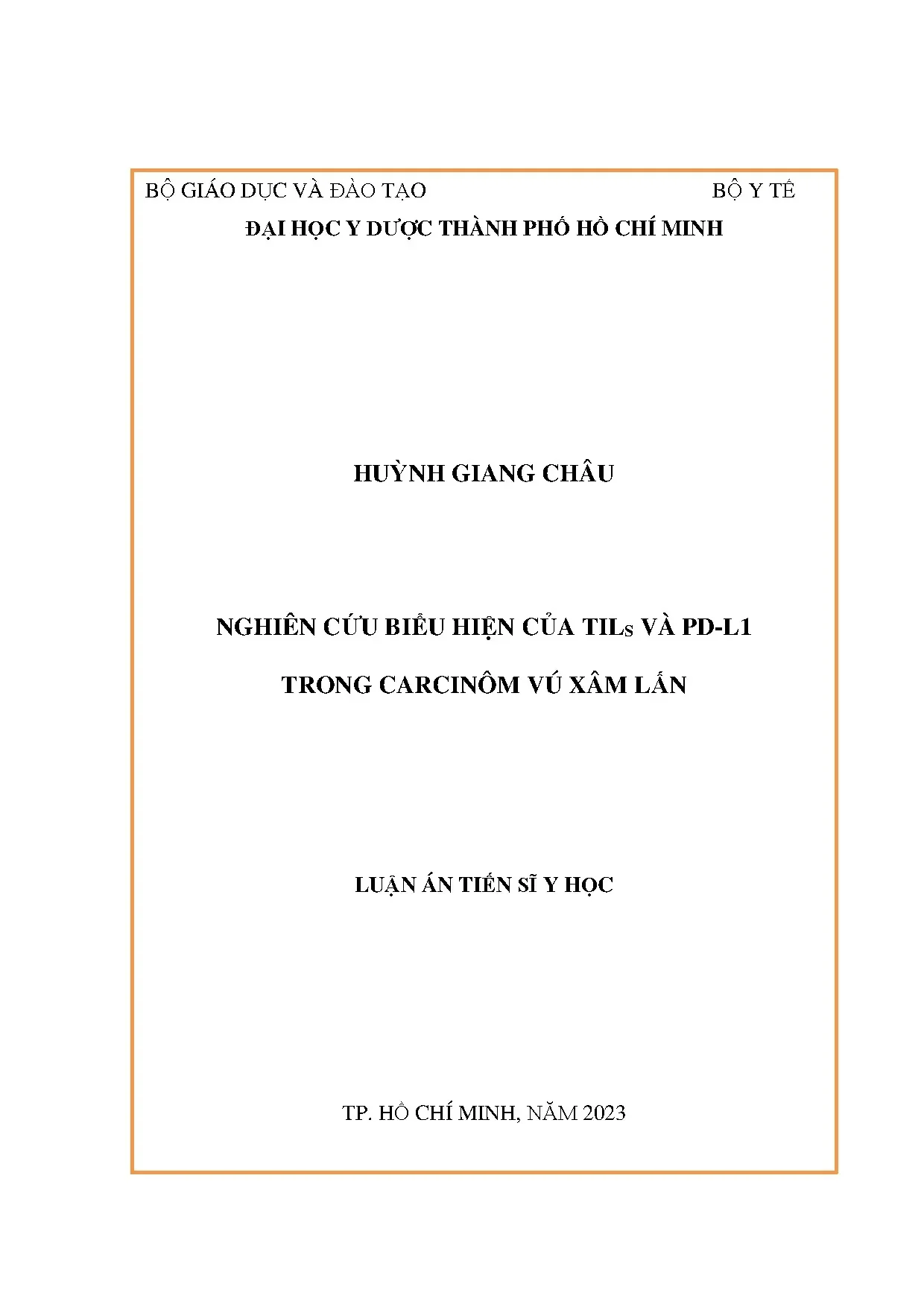 Nghiên cứu biểu hiện TILs và PD-L1 trong carcinôm vú xâm lấn