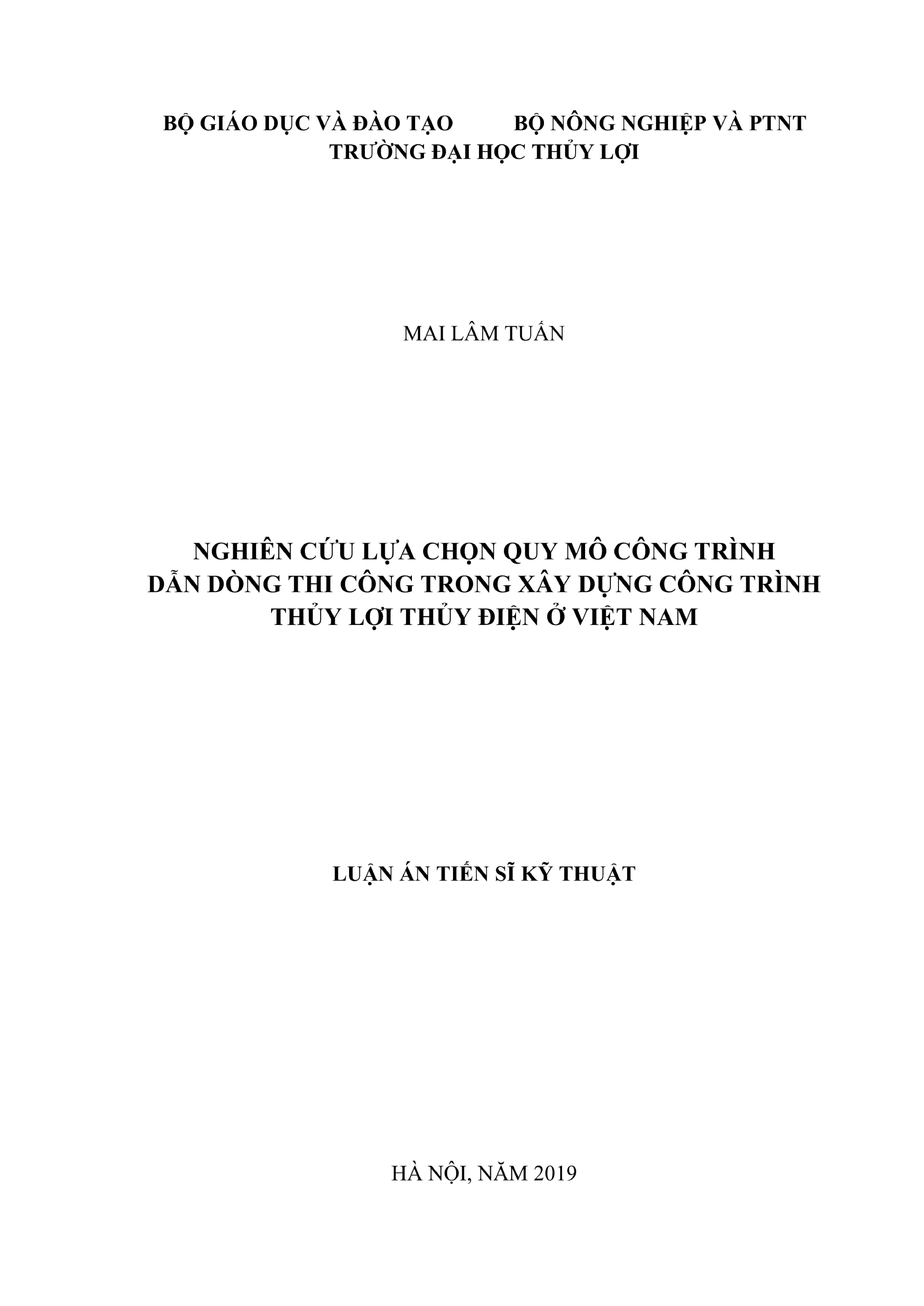 Nghiên cứu quy mô công trình dẫn dòng thi công thủy điện
