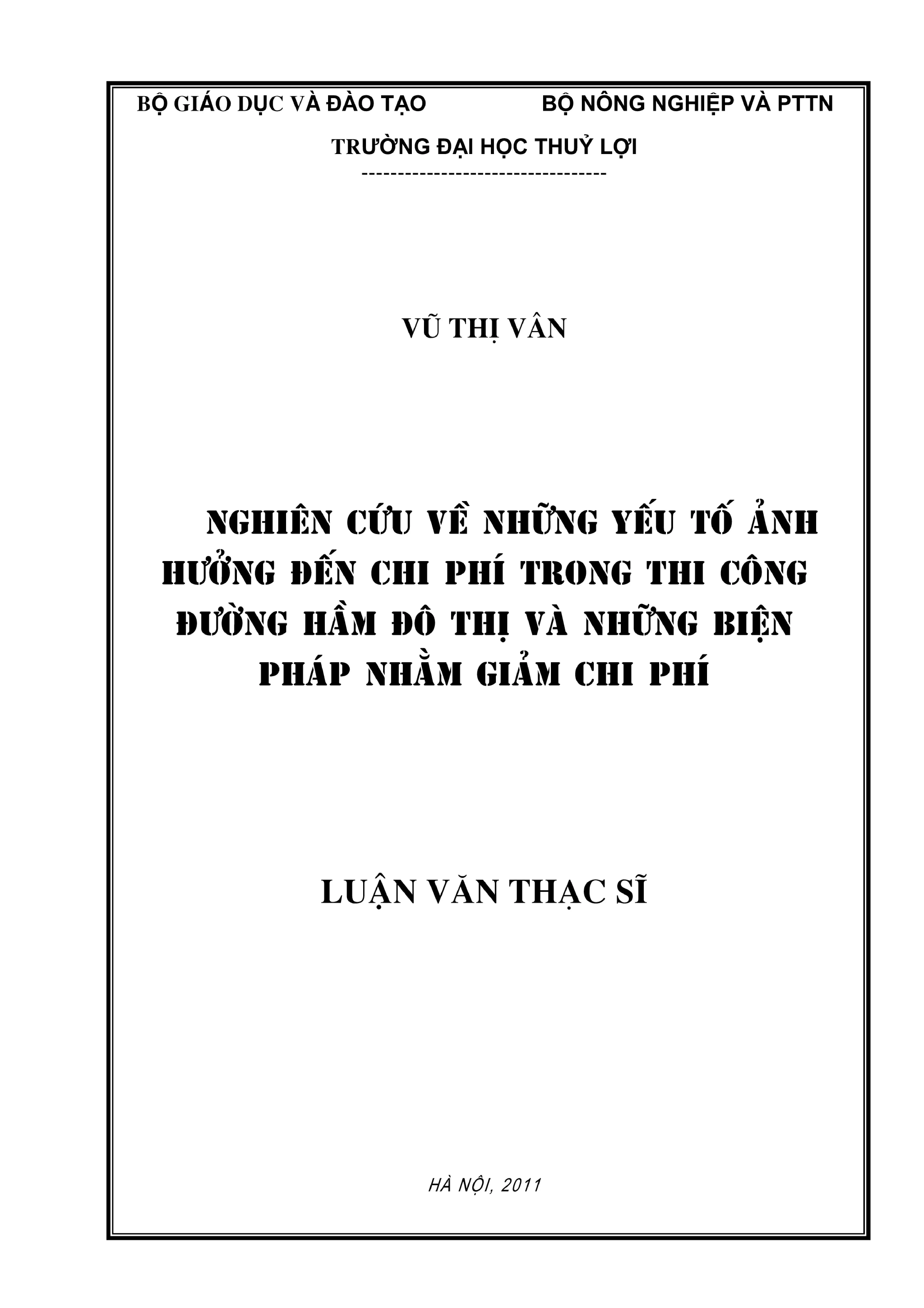 Yếu tố ảnh hưởng đến chi phí xây dựng đường hầm đô thị