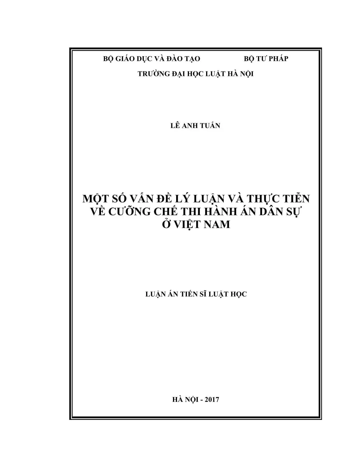 Vấn đề lý luận và thực tiễn về cưỡng chế thi hành án dân sự
