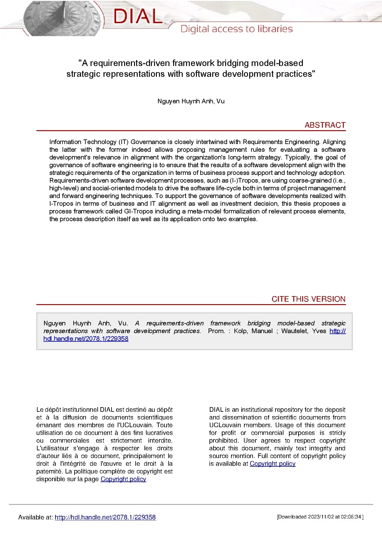 Doctoral thesis a requirements driven framework bridging mod