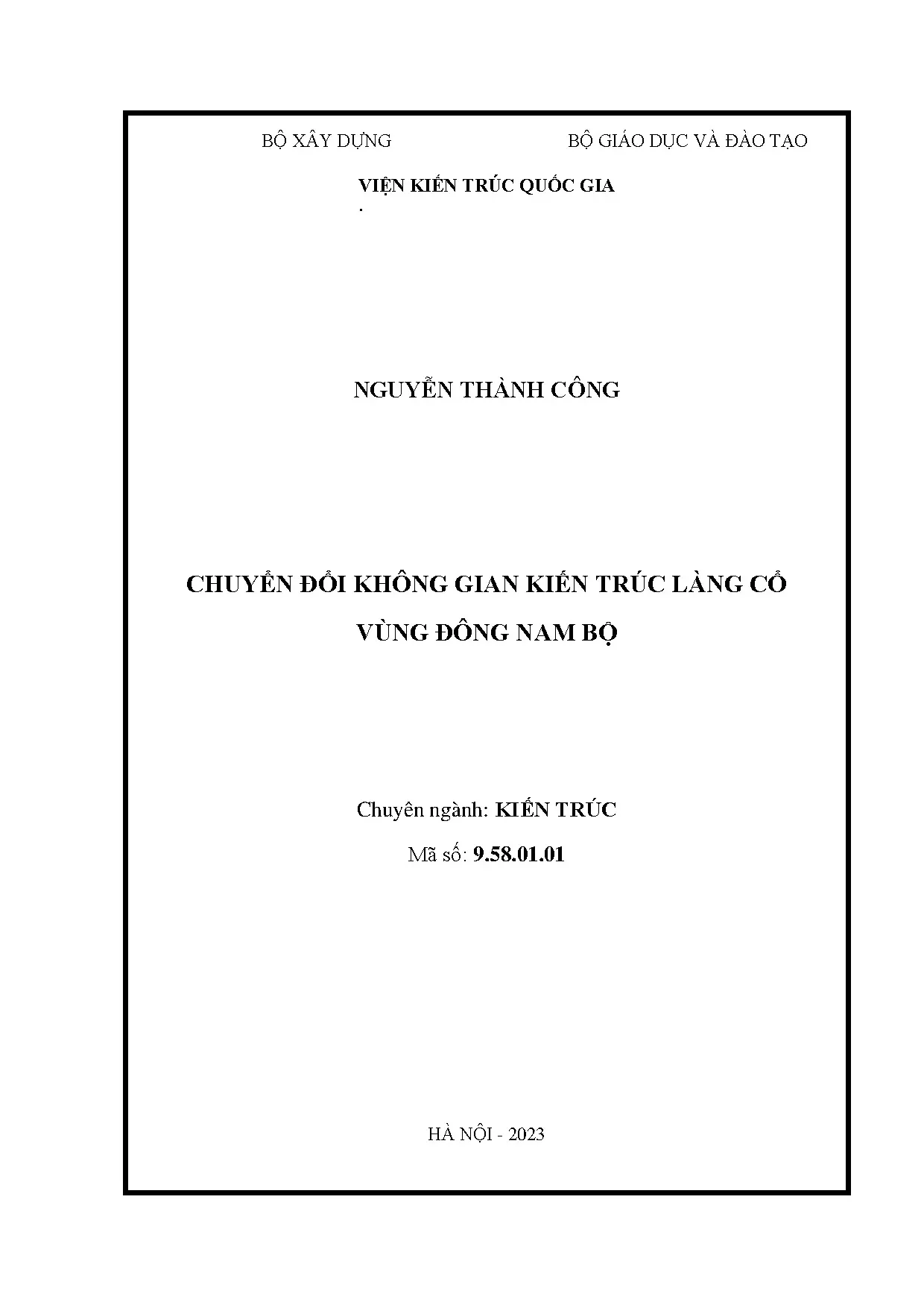 Chuyển đổi không gian kiến trúc làng cổ Đông Nam Bộ
