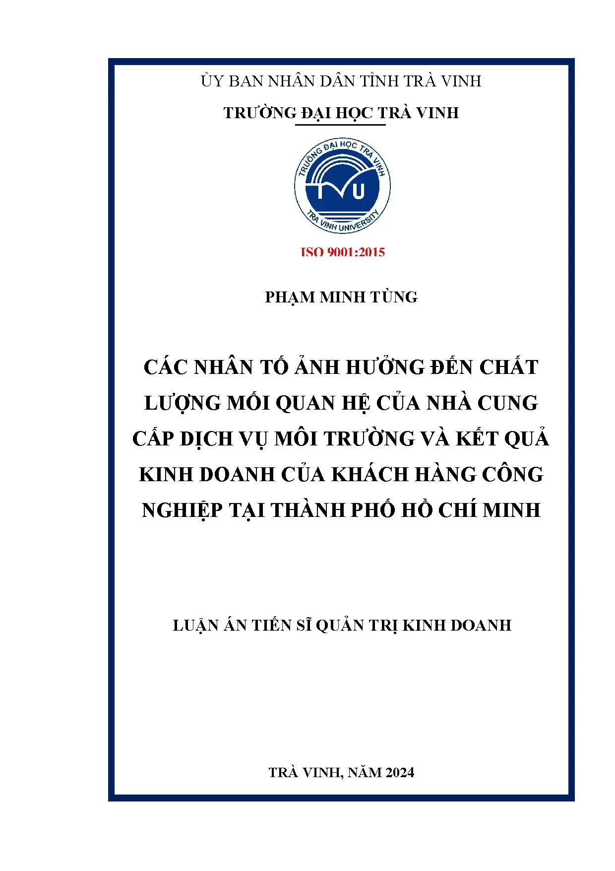 Ảnh hưởng của nhà cung cấp dịch vụ môi trường