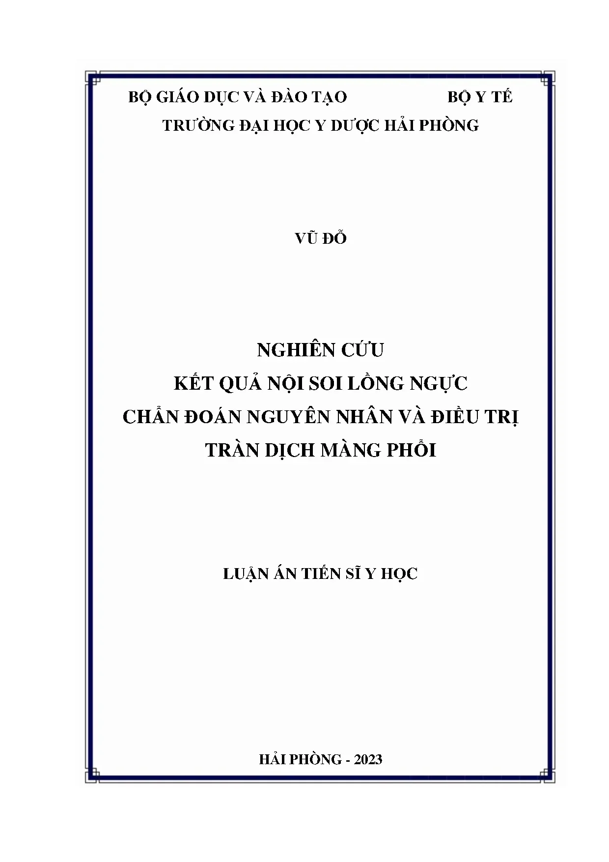 Kết quả nội soi lồng ngực trong chẩn đoán và điều trị tràn dịch màng phổi