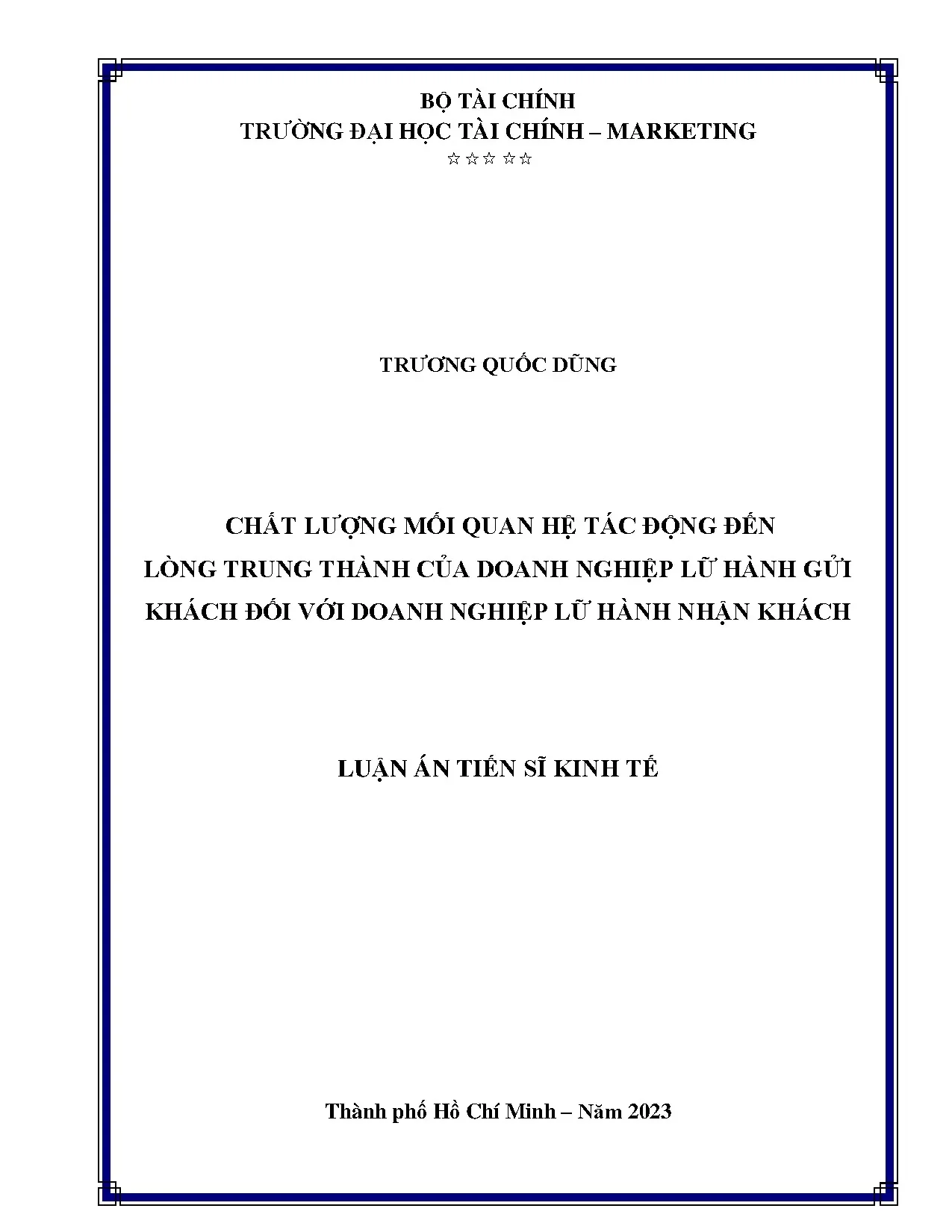 Mối quan hệ tác động đến lòng trung thành doanh nghiệp lữ hành