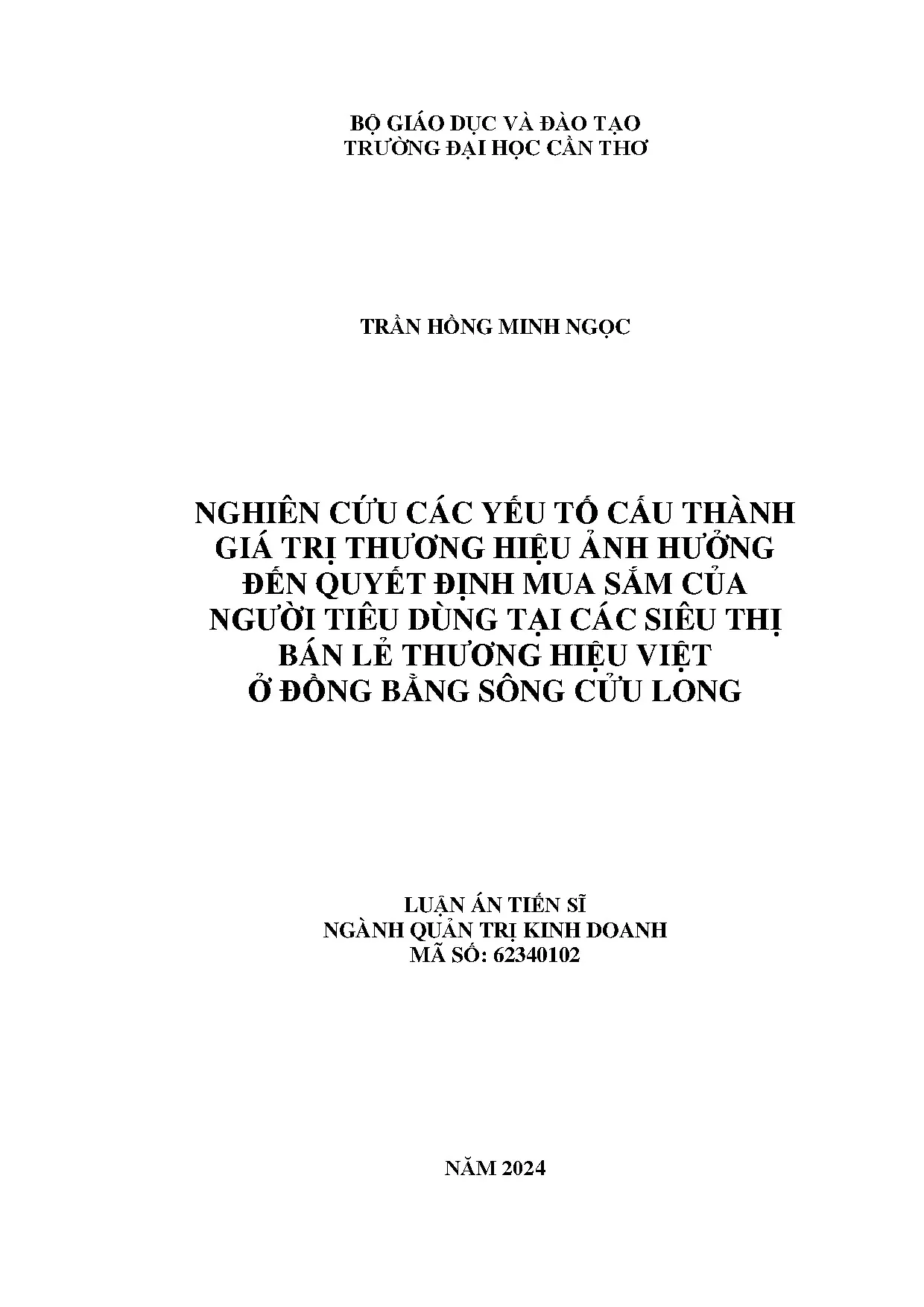 Nghiên cứu giá trị thương hiệu ảnh hưởng đến quyết định mua sắm