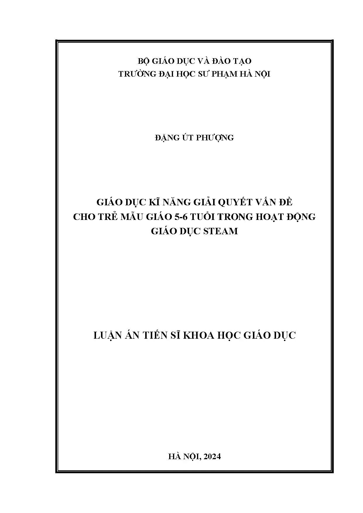 Giáo dục kỹ năng giải quyết vấn đề cho mẫu giáo 5-6