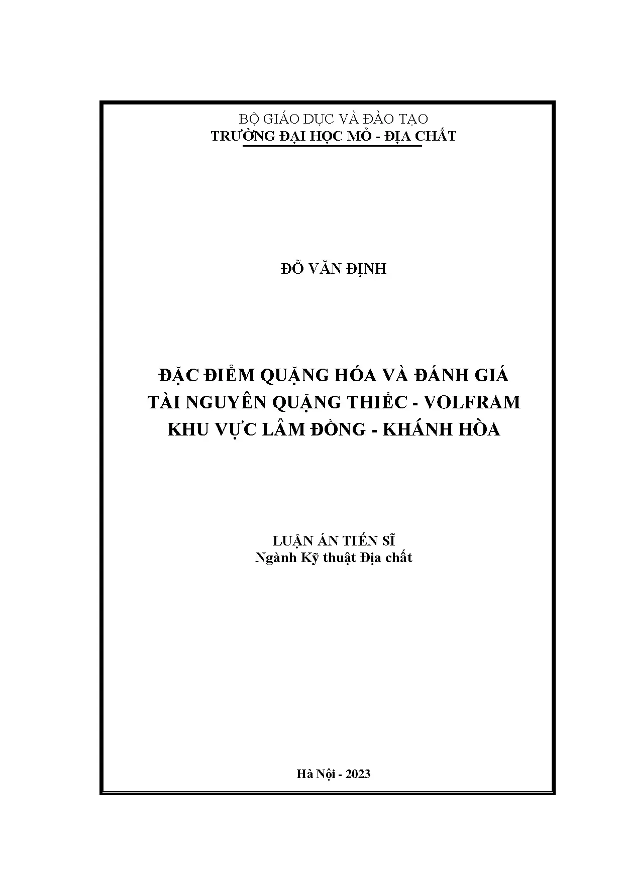 Phân tích tài nguyên thiếc và wolfram miền Lâm Đồng - Khánh Hòa