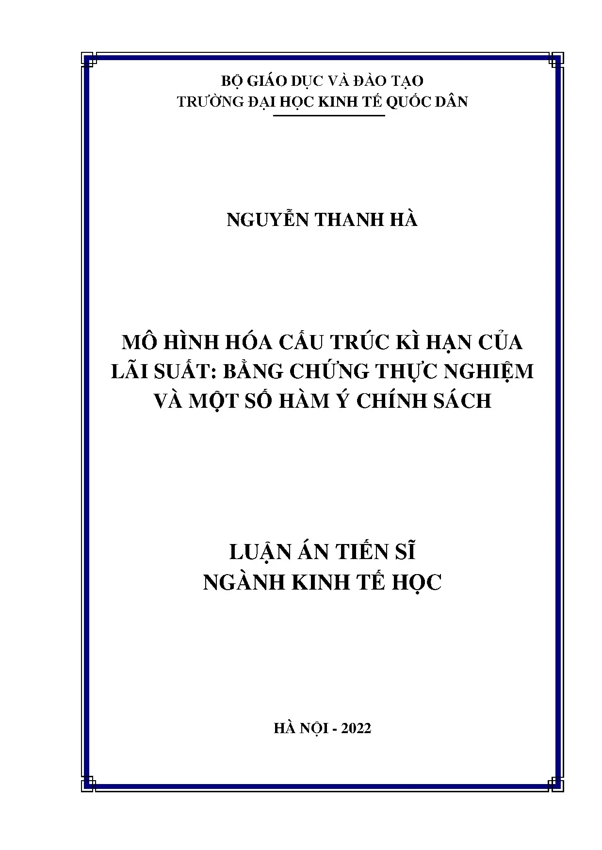 Mô hình hóa cấu trúc kì hạn lãi suất