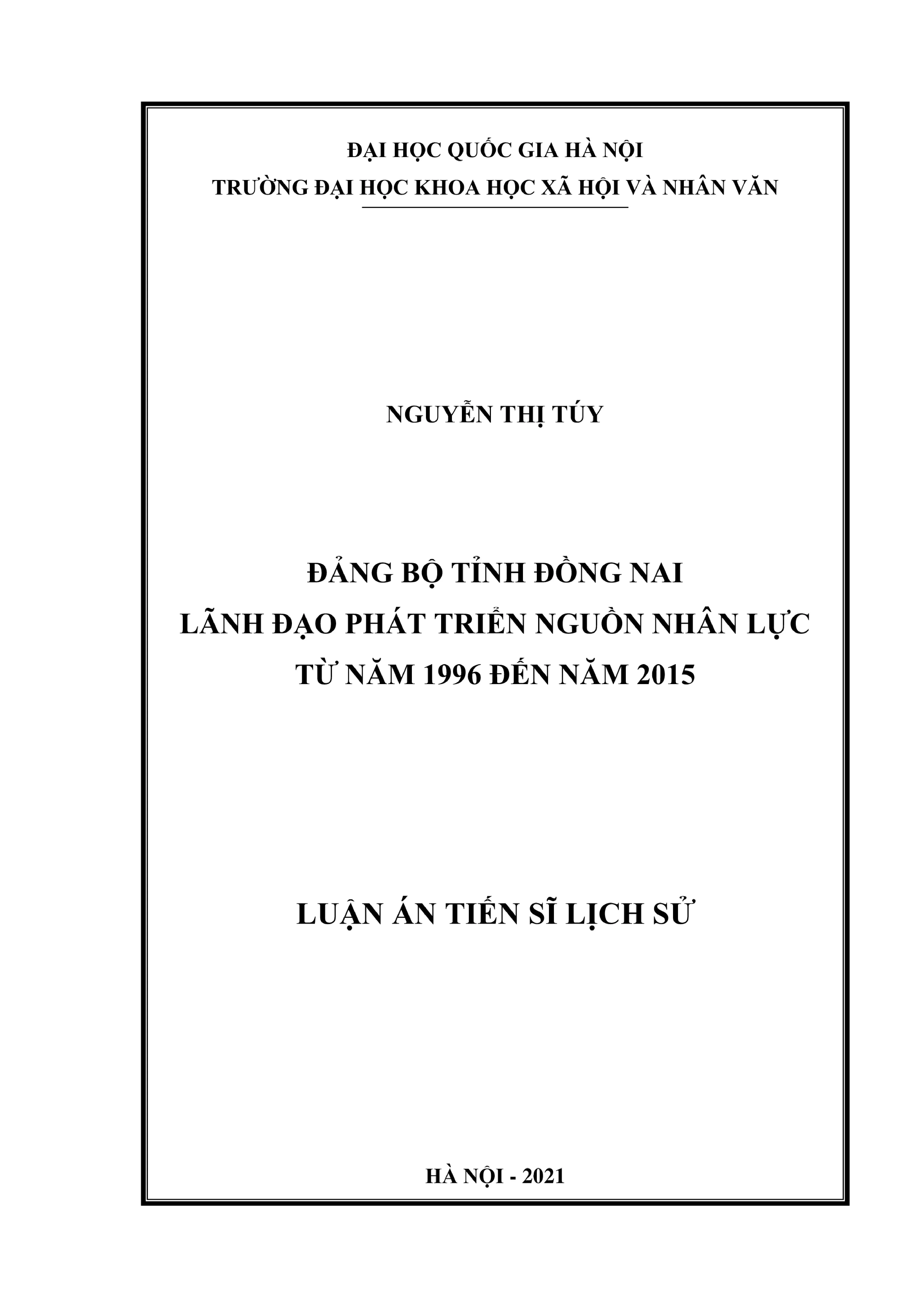 Đảng bộ Đồng Nai lãnh đạo phát triển NNL (1996-2015)