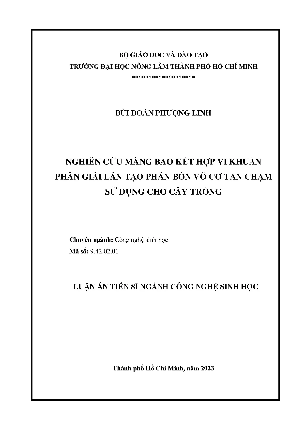 Nghiên cứu màng bao kết hợp vi khuẩn phân giải lân