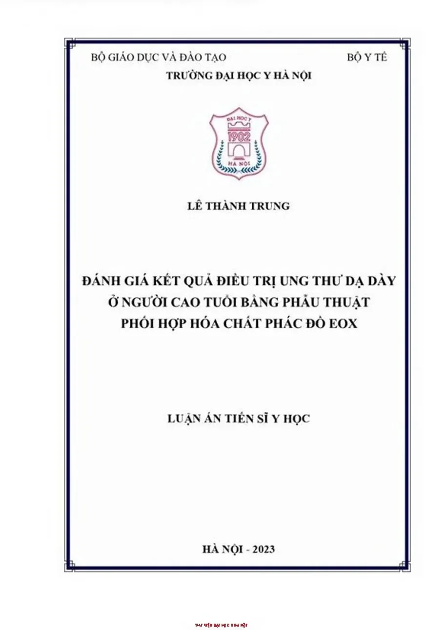 Điều trị ung thư dạ dày người cao tuổi: Phẫu thuật, hóa trị EOX