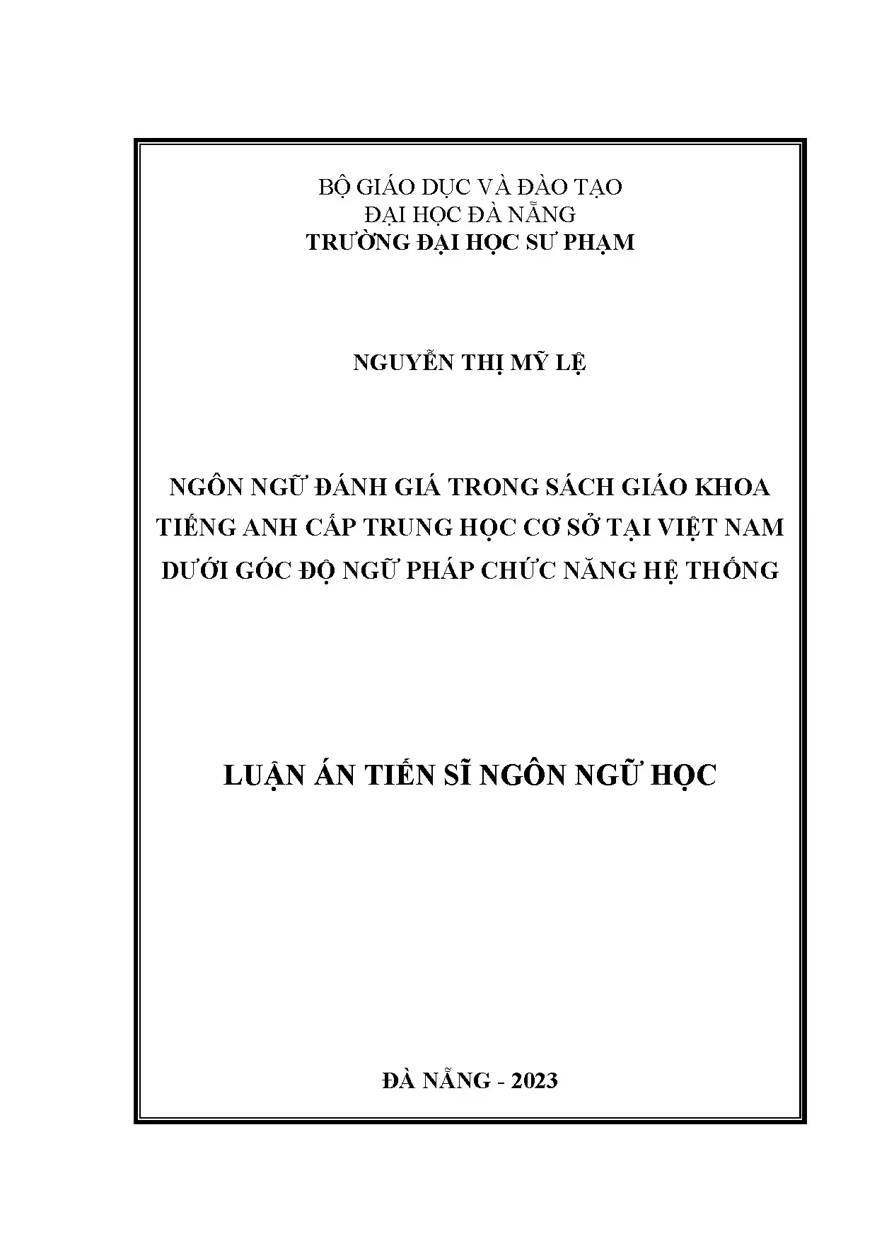 Ngôn ngữ đánh giá SGK Tiếng Anh THCS Việt Nam dưới góc SFG