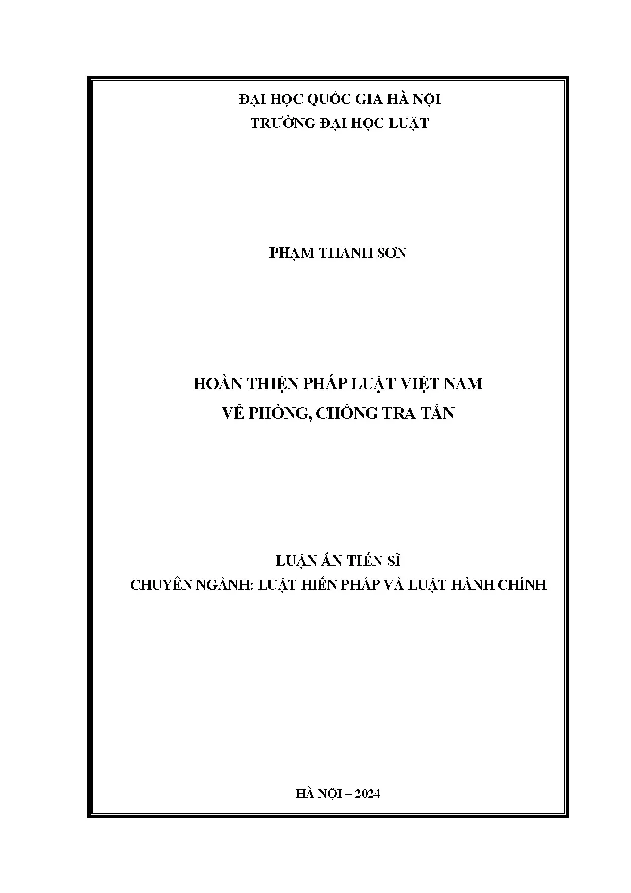 Hoàn thiện pháp luật Việt Nam về phòng, chống tra tấn