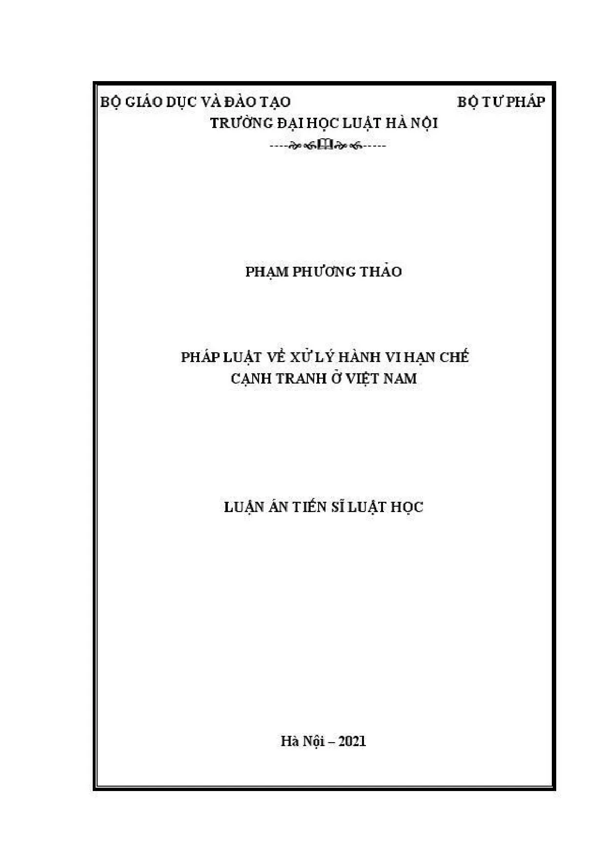 Pháp luật xử lý hành vi hạn chế cạnh tranh ở Việt Nam
