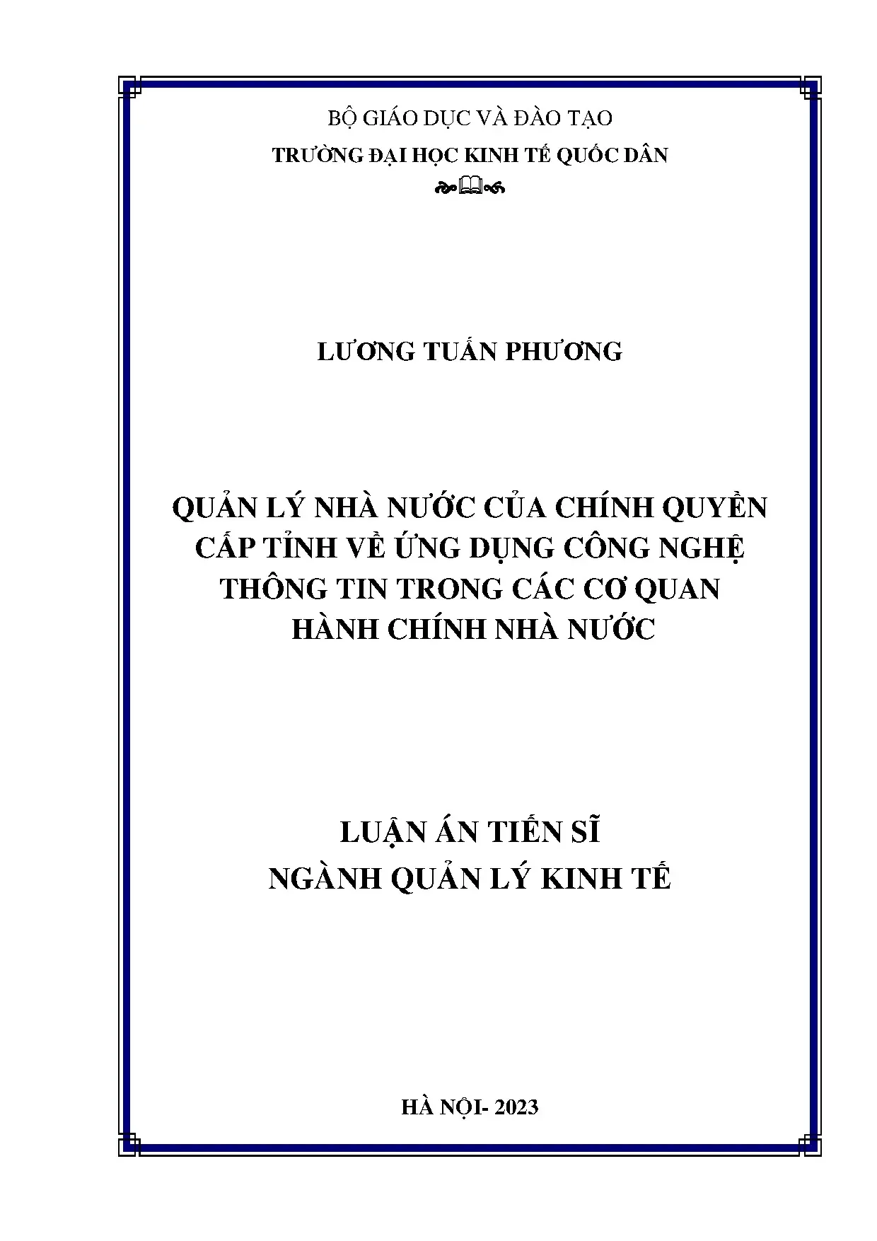 Quản lý nhà nước cấp tỉnh về ứng dụng CNTT cơ quan hành chính nhà nước