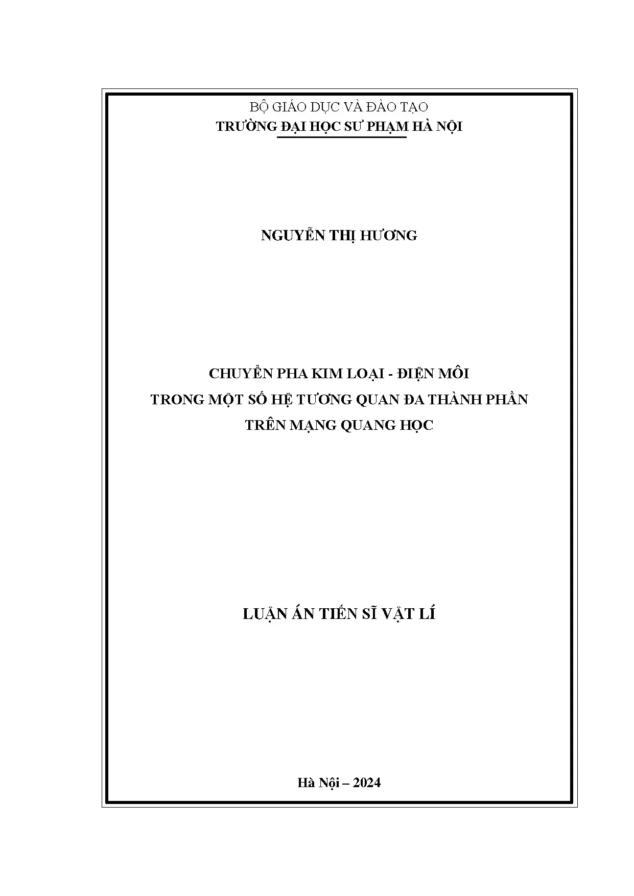 Chuyển pha kim loại điện môi trong hệ tương quan trên mạng quang học