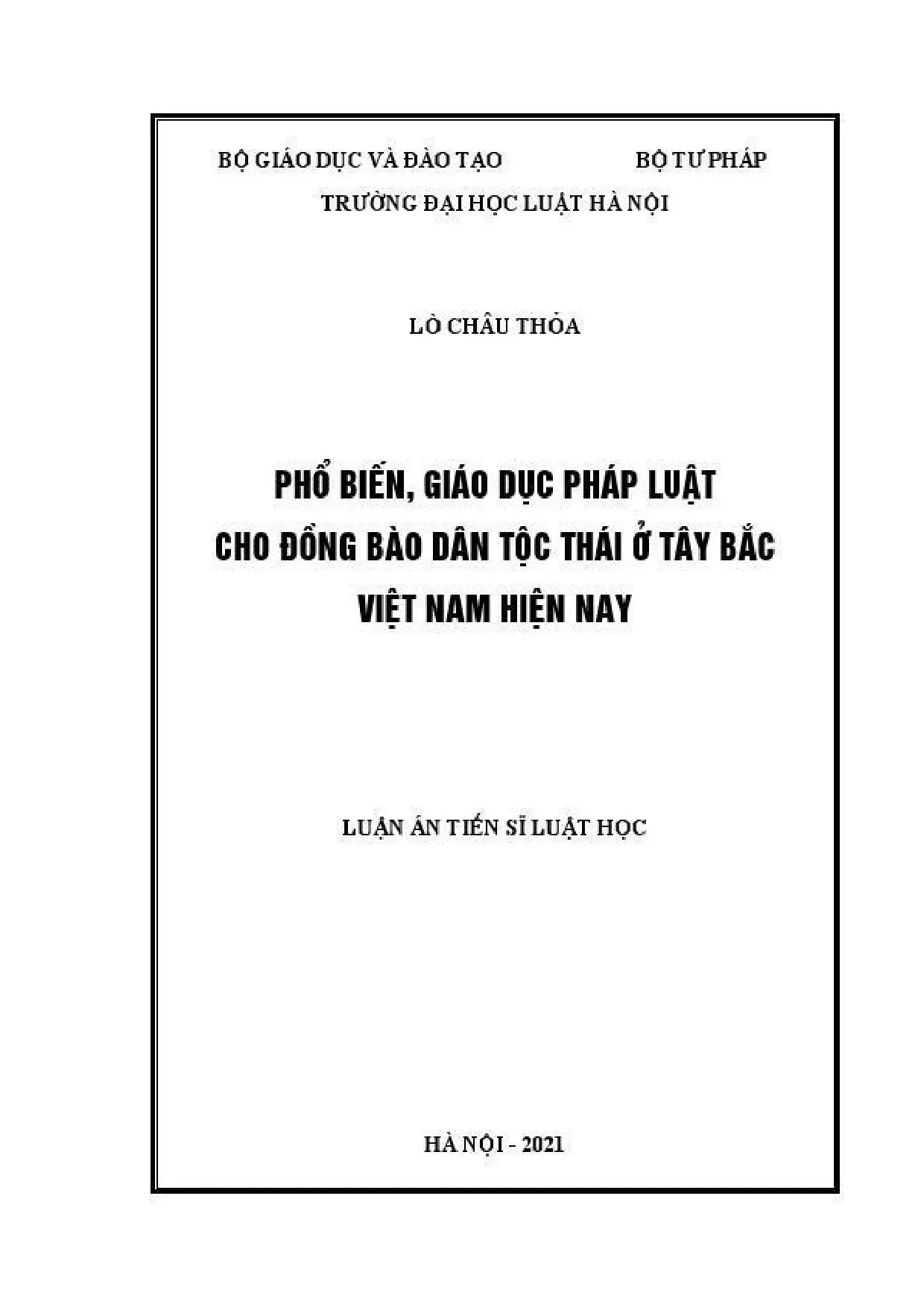 Giáo dục pháp luật cho đồng bào Thái ở Tây Bắc Việt Nam