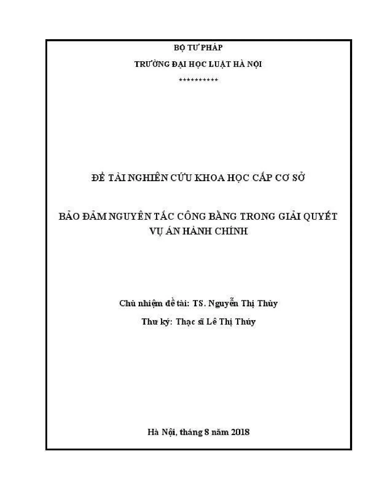 Bảo đảm công bằng trong giải quyết vụ án hành chính