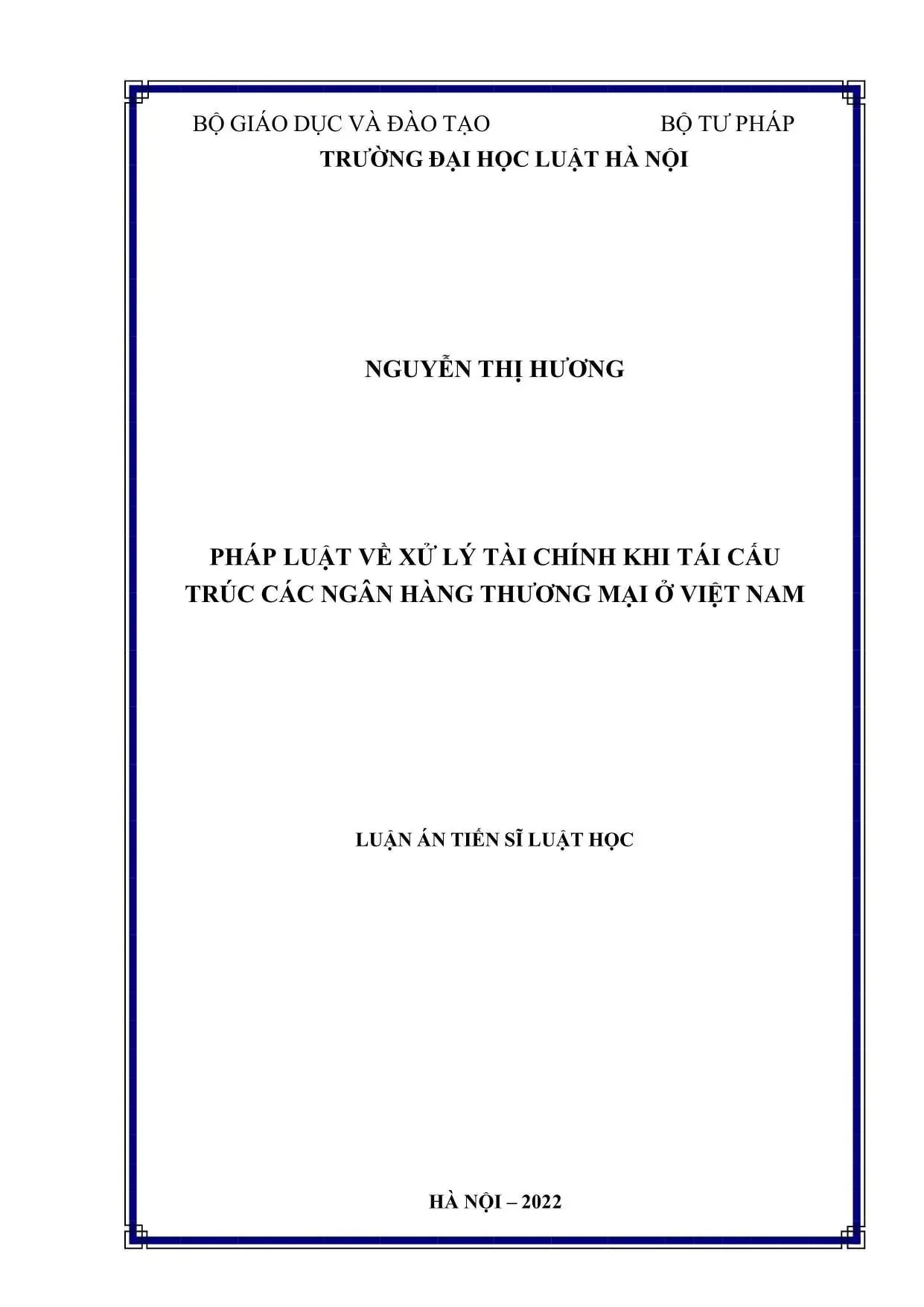 Pháp luật xử lý tài chính tái cấu trúc ngân hàng thương mại Việt Nam