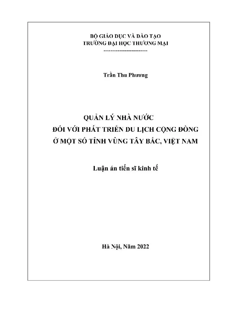 Quản lý Nhà nước phát triển du lịch cộng đồng Tây Bắc
