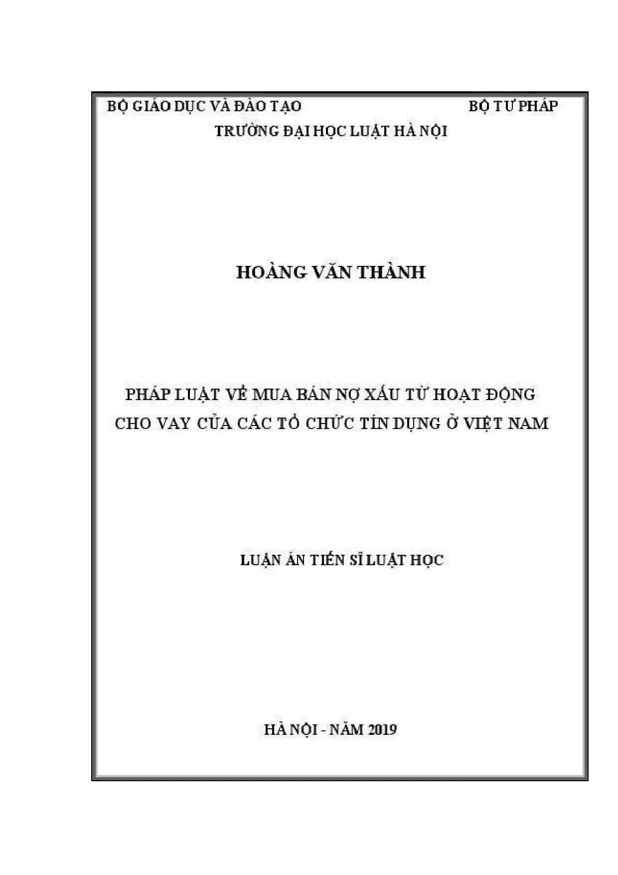 Luật mua bán nợ xấu TCTD từ hoạt động cho vay ở Việt Nam