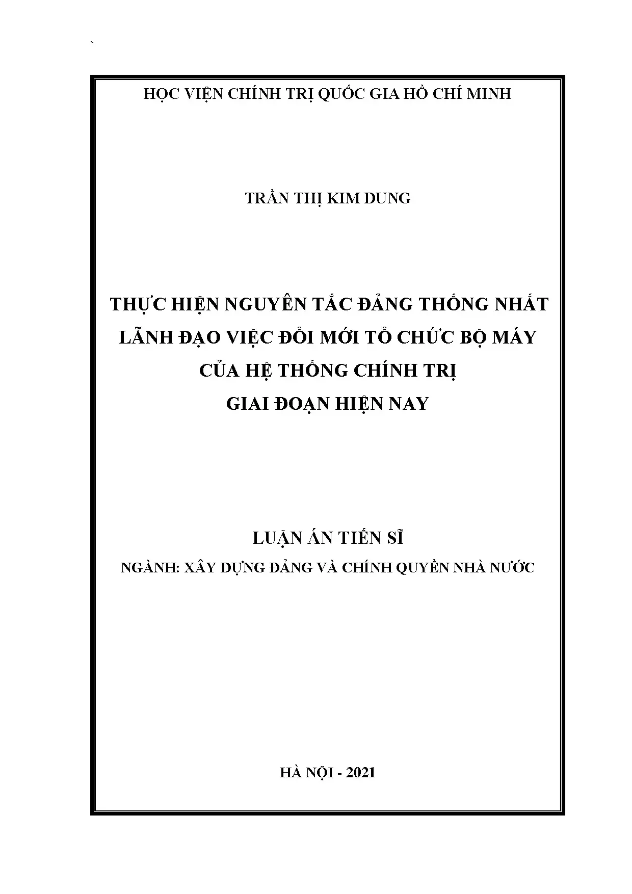 Đảng lãnh đạo đổi mới TCBM hệ thống chính trị hiện nay