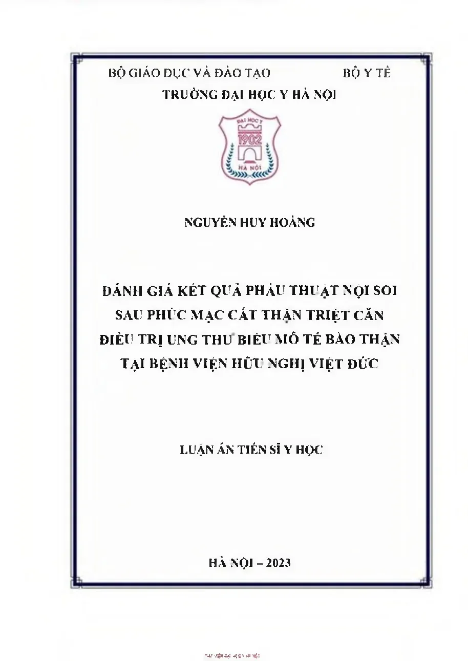 Đánh giá phẫu thuật nội soi cắt thận ung thư biểu mô tế bào thận