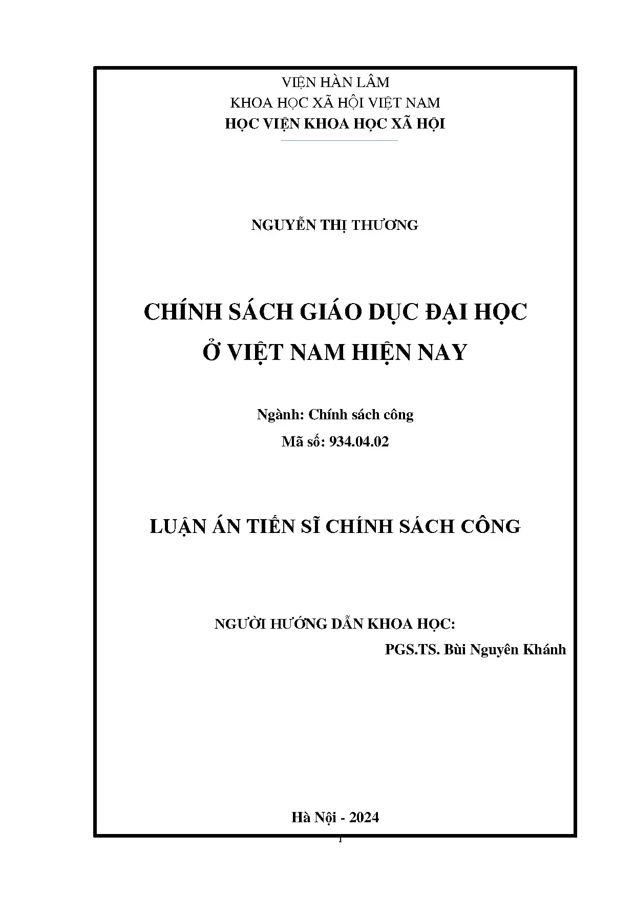 Hoàn thiện chính sách GDĐH Việt Nam: Nghiên cứu giai đoạn 2025-2035