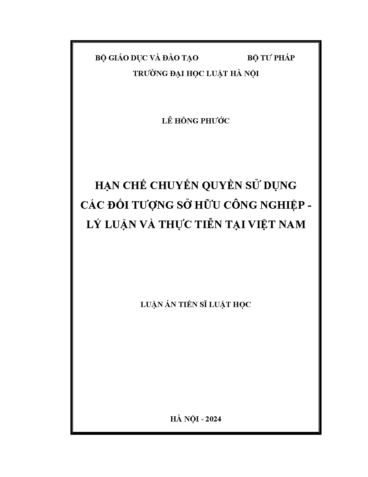 Hạn chế chuyển quyền sử dụng sở hữu công nghiệp ở VN