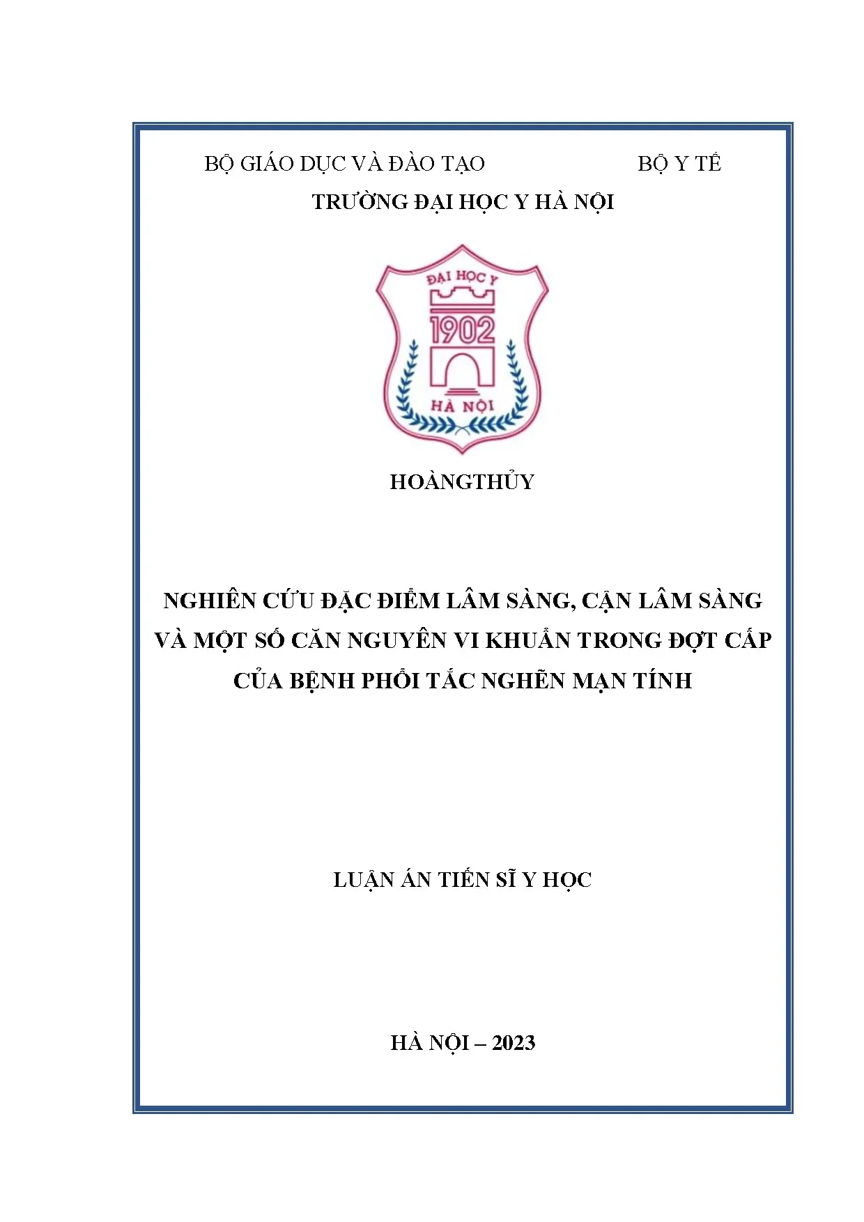 Nghiên cứu đặc điểm bệnh phổi tắc nghẽn mạn tính