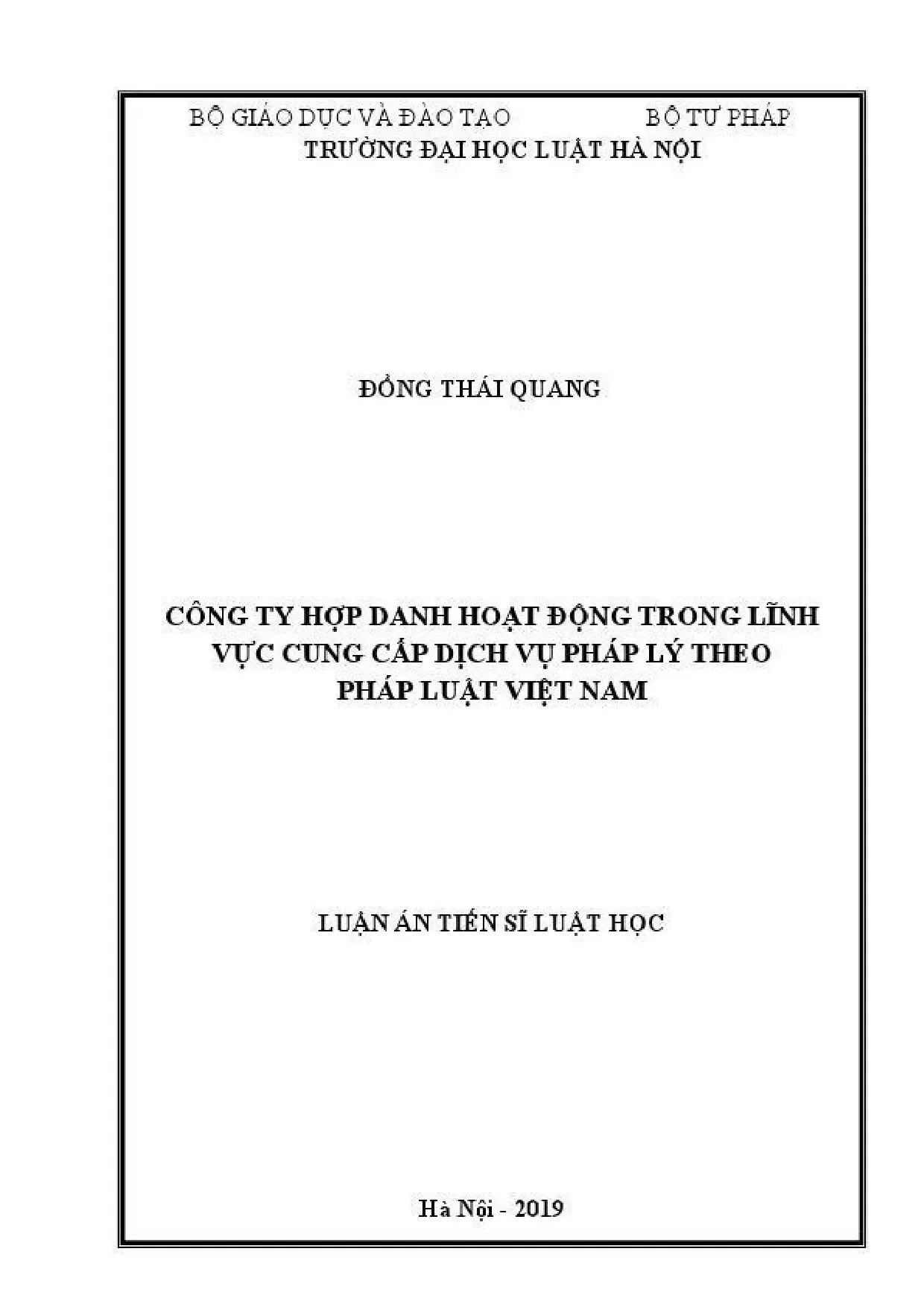 Pháp luật công ty hợp danh dịch vụ pháp lý tại Việt Nam