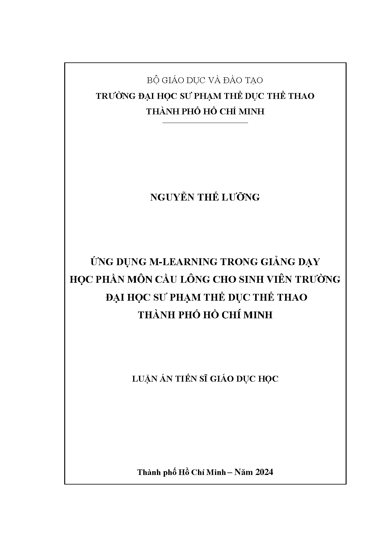 Ứng dụng M-learning giảng dạy cầu lông cho SV ĐH SP TDTT TPHCM