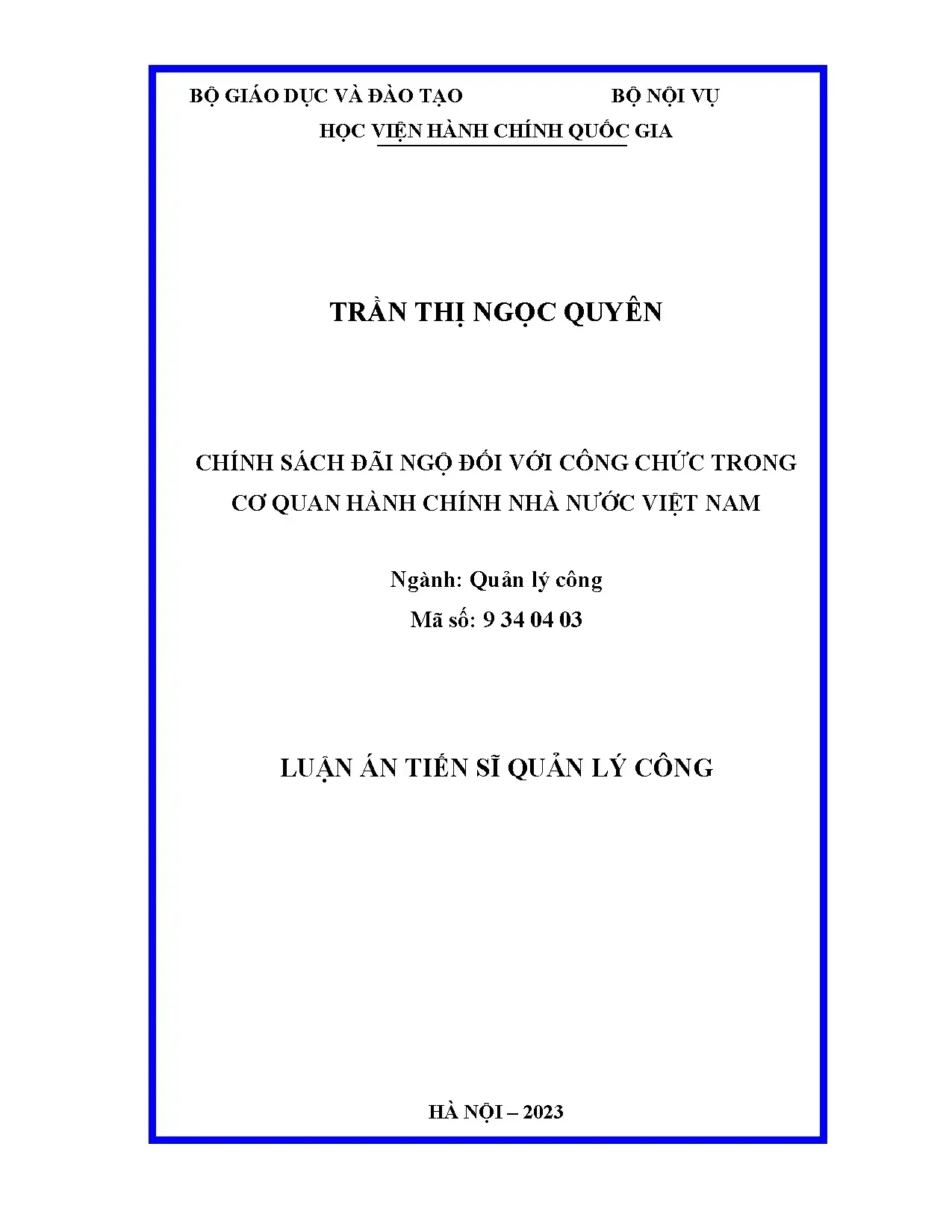 Chính sách đãi ngộ công chức hành chính nhà nước Việt Nam