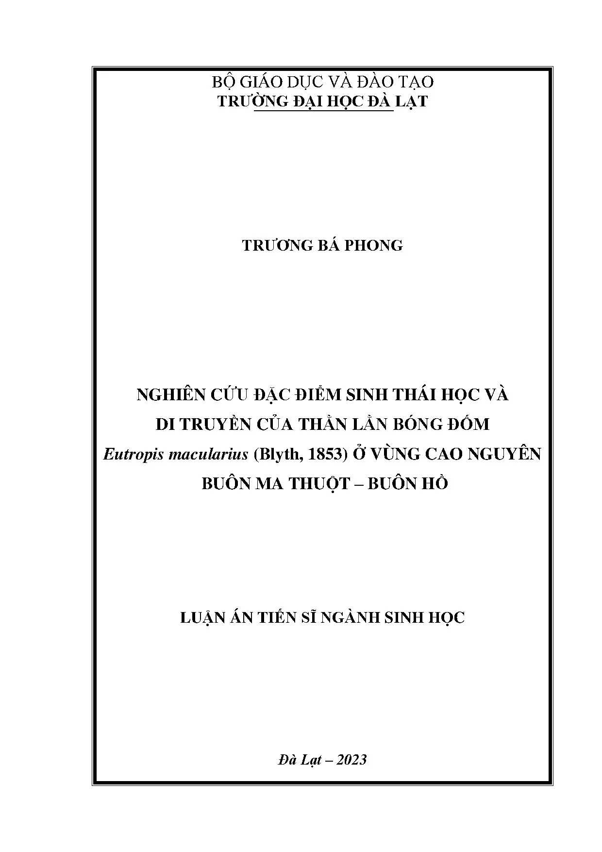 Nghiên cứu sinh thái & di truyền thằn lằn bóng đốm Eutropis macularius