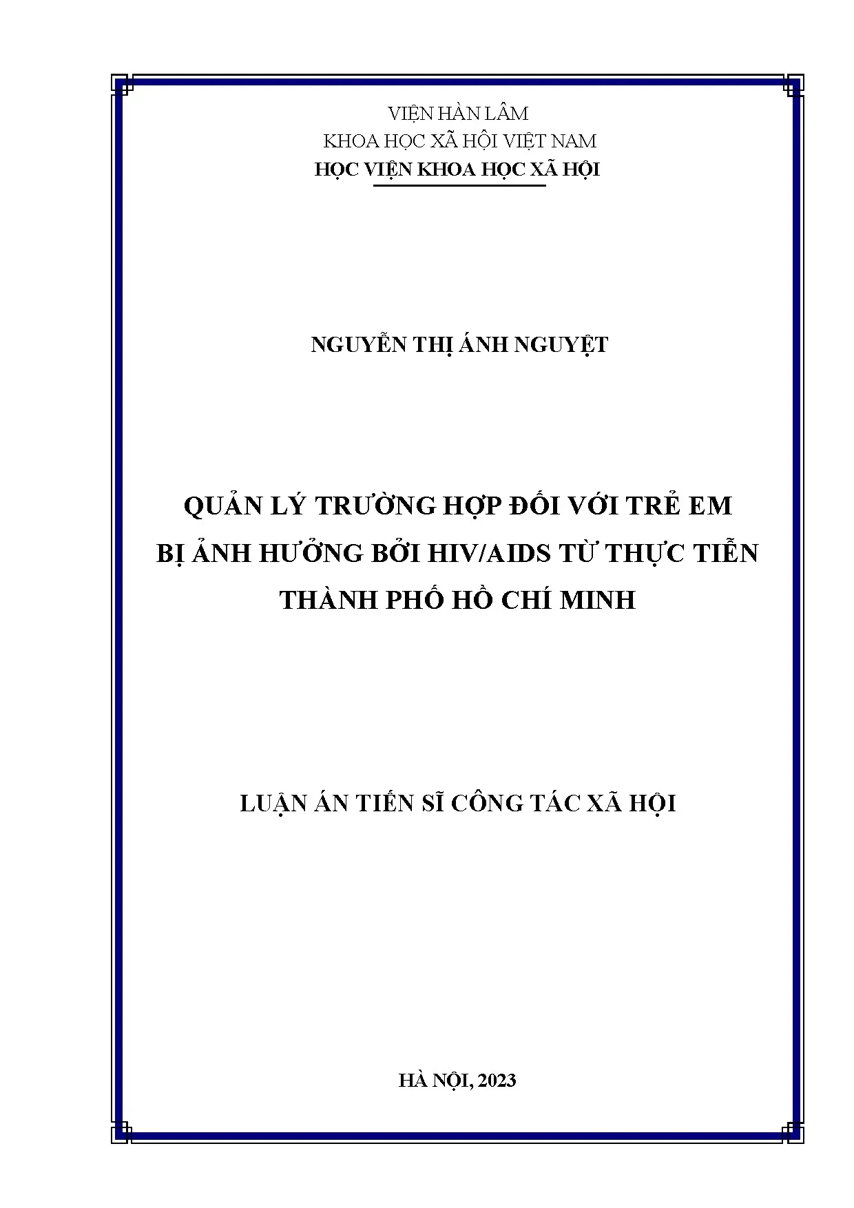 Quản lý trường hợp trẻ em bị ảnh hưởng HIV/AIDS tại TP.HCM