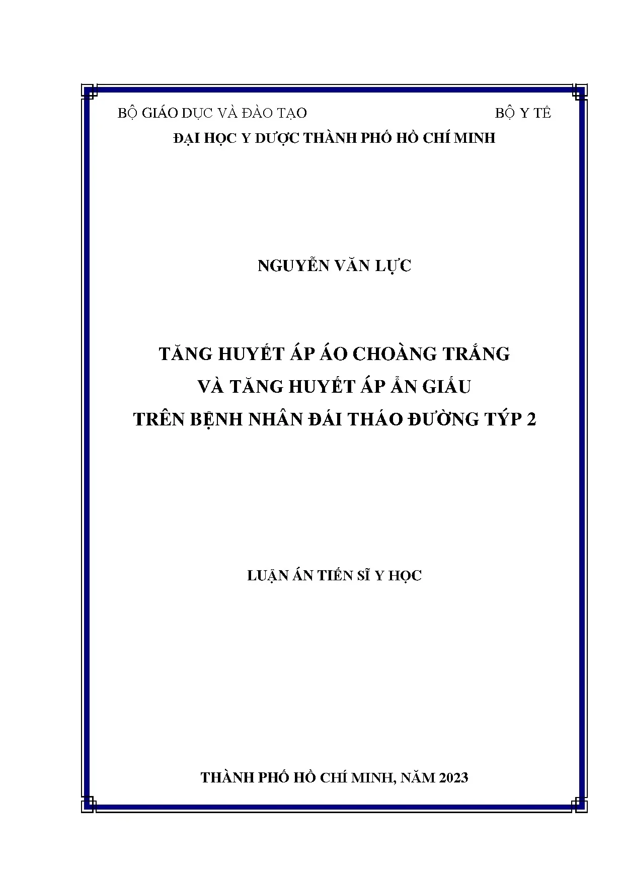 Luận án: Tăng huyết áp áo choàng trắng & ẩn giấu ở ĐTĐ týp 2