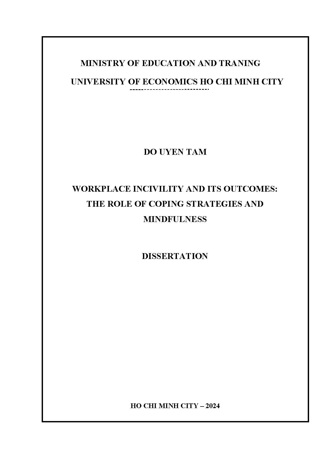 Workplace Incivility Outcomes: Coping & Mindfulness