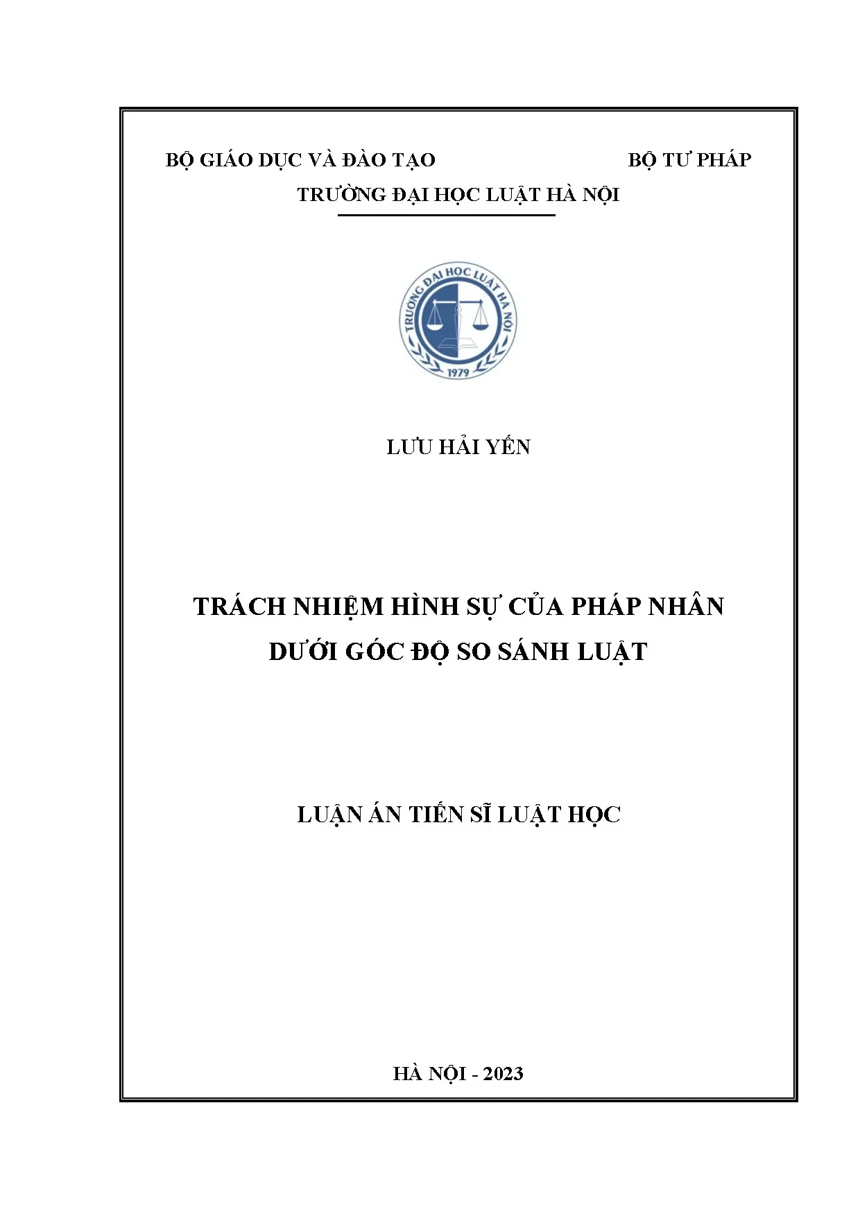 Trách nhiệm hình sự của pháp nhân: Nghiên cứu so sánh luật