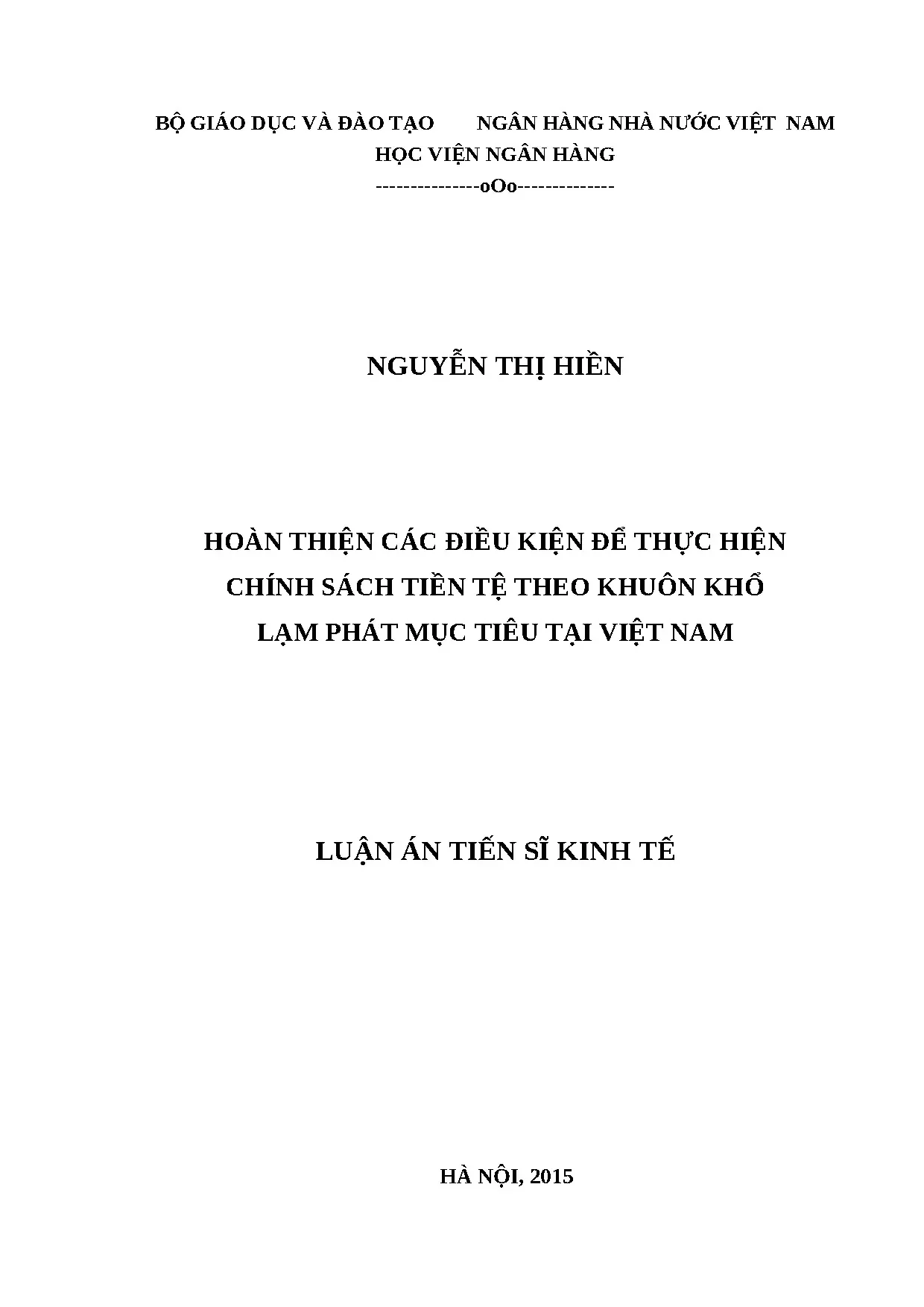 Hoàn thiện CS tiền tệ theo khuôn khổ lạm phát mục tiêu VN