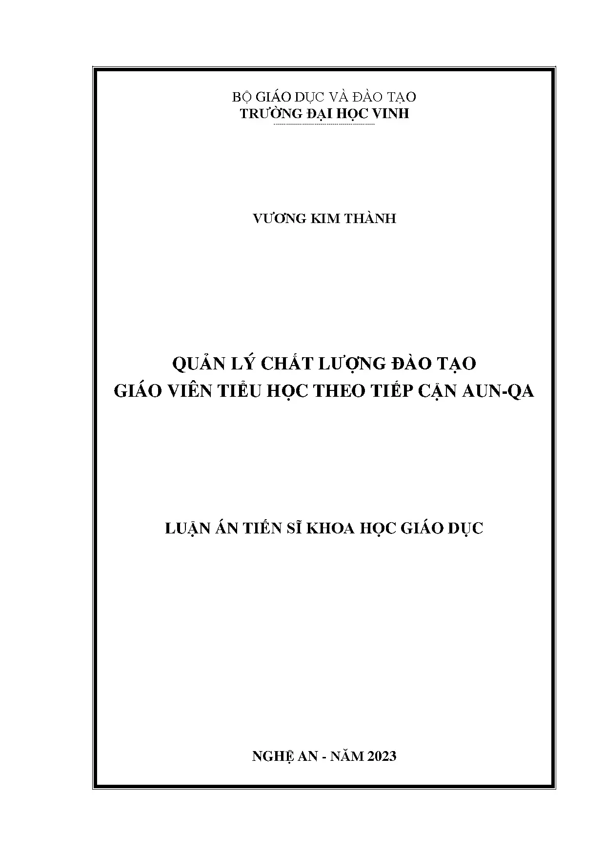Quản lý chất lượng đào tạo giáo viên tiểu học AUN-QA