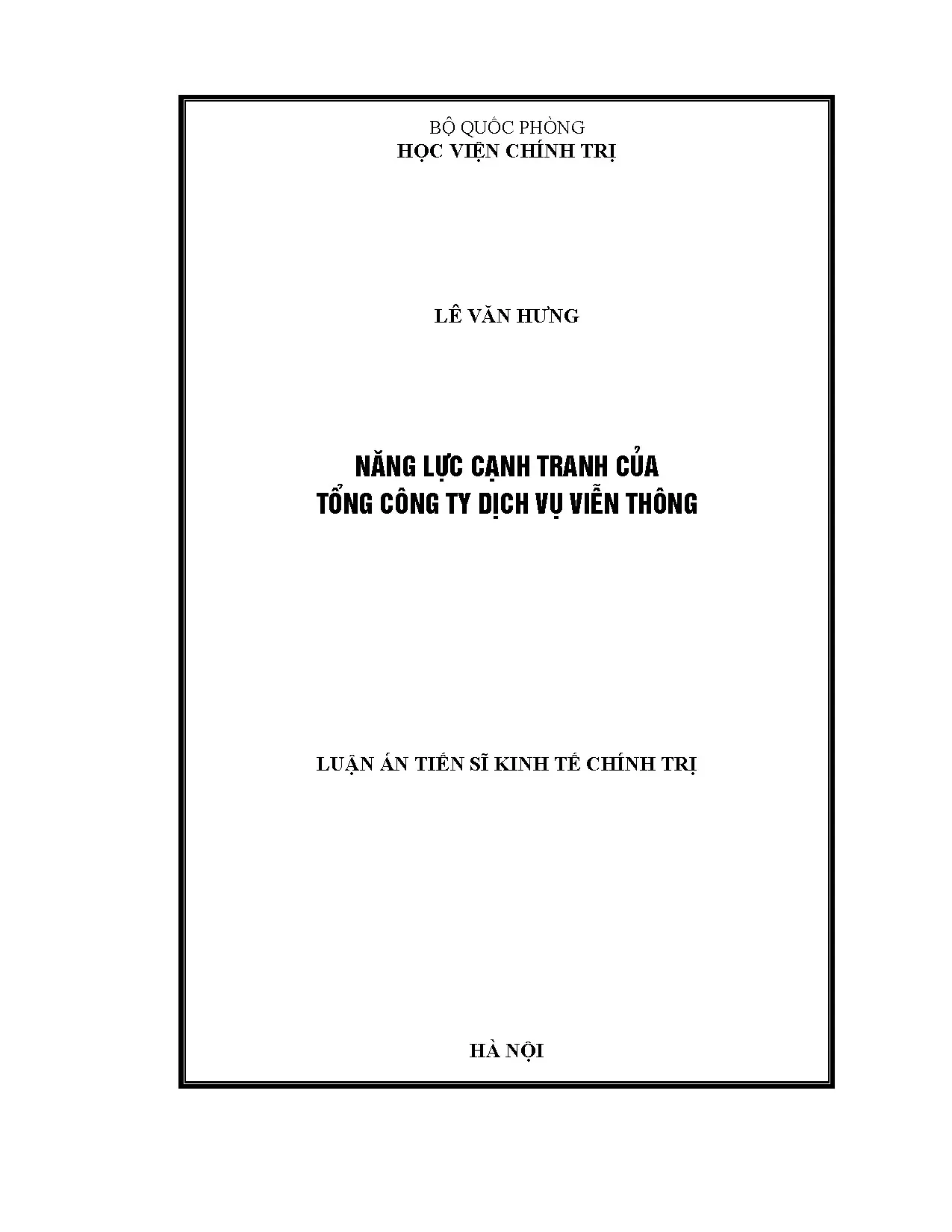 Năng lực cạnh tranh của Tổng công ty Dịch vụ Viễn thông