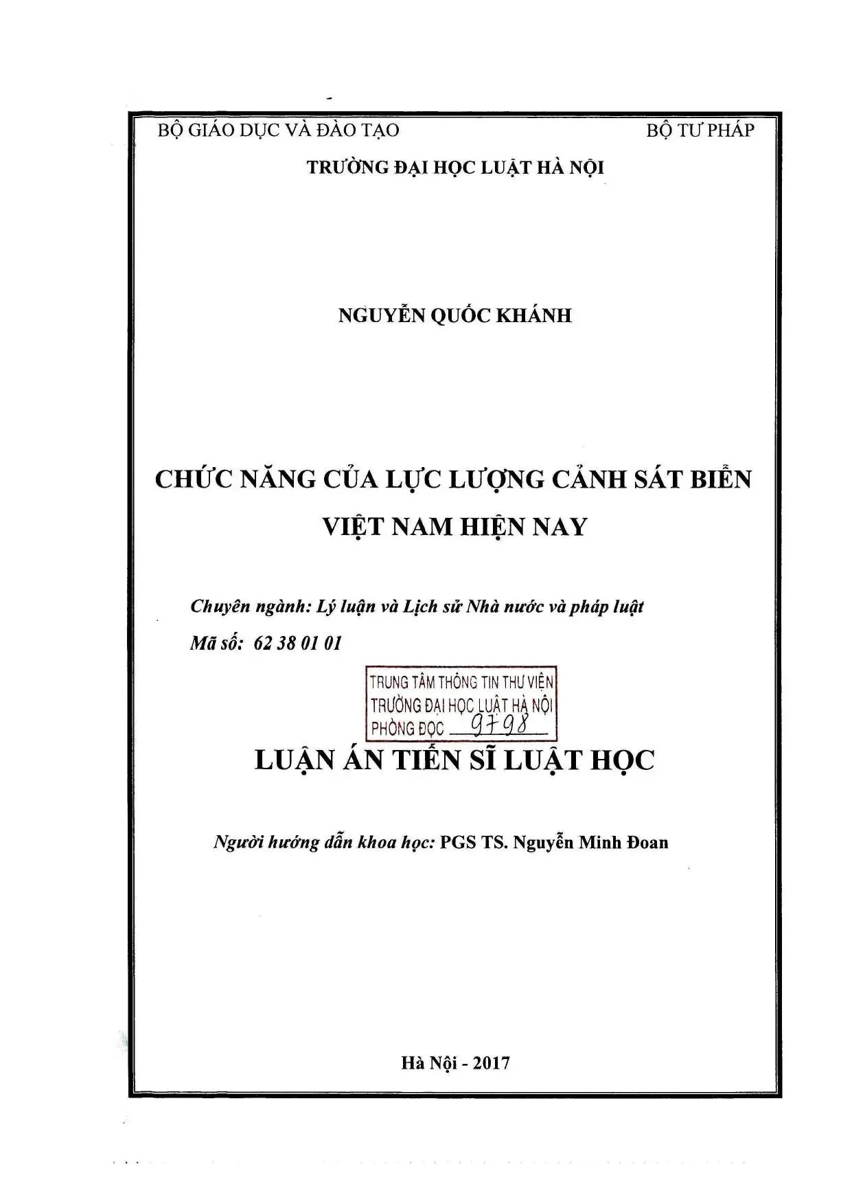 Luật học chức năng của Cảnh sát biển Việt Nam hiện nay