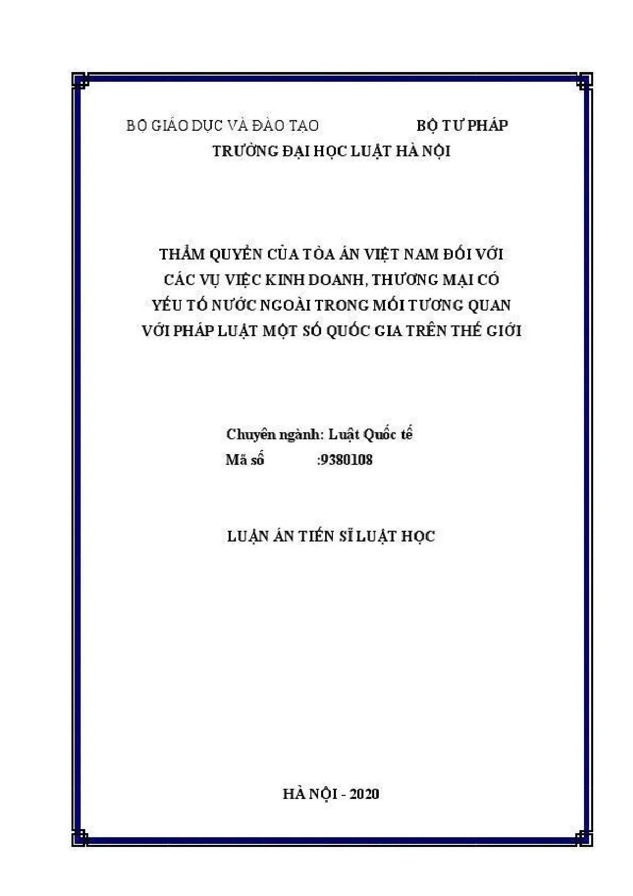 Thẩm quyền Tòa án Việt Nam giải quyết vụ việc KD-TM nước ngoài