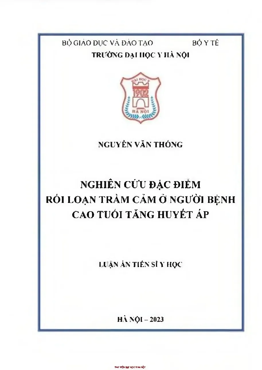 Đặc điểm rối loạn trầm cảm ở người cao tuổi tăng huyết áp