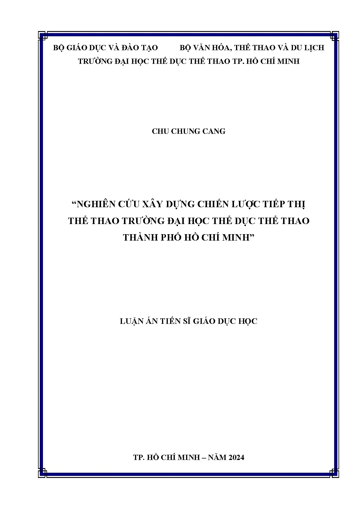 Nghiên cứu chiến lược tiếp thị thể thao ĐH TDTT TP.HCM